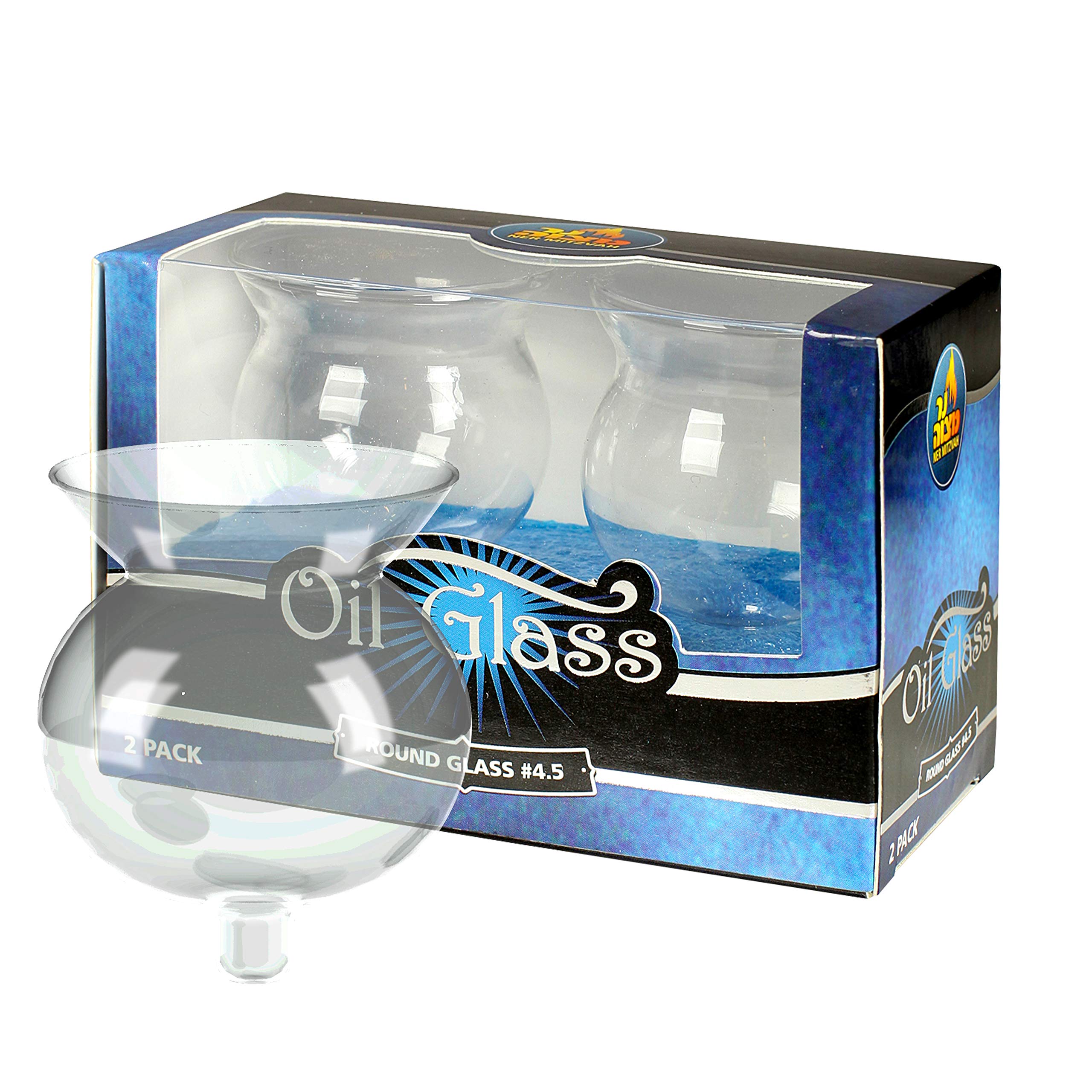 Shabbos Candle Glass Oil Cups – Elegant Holders for Oil for Shabbat and Hanukkah – 2 Pack - Durable Quality, Long-Lasting