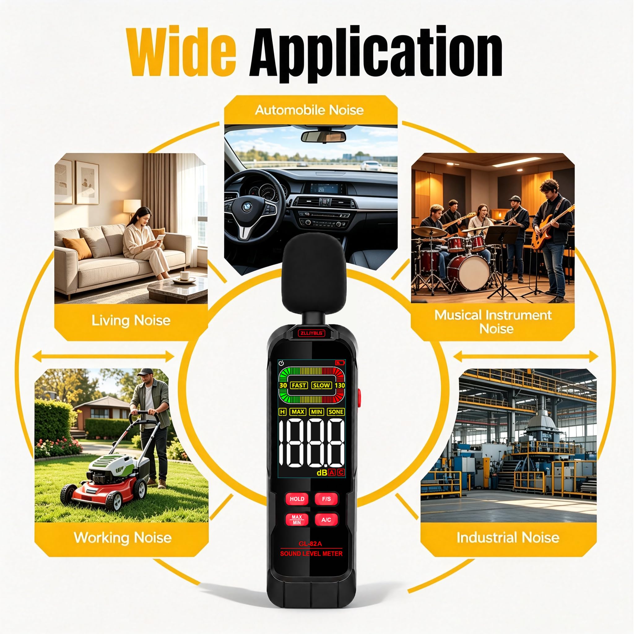 Decibel Meter, Digital Sound Decibel Meter - Range 30-130dB — Amazon image 9