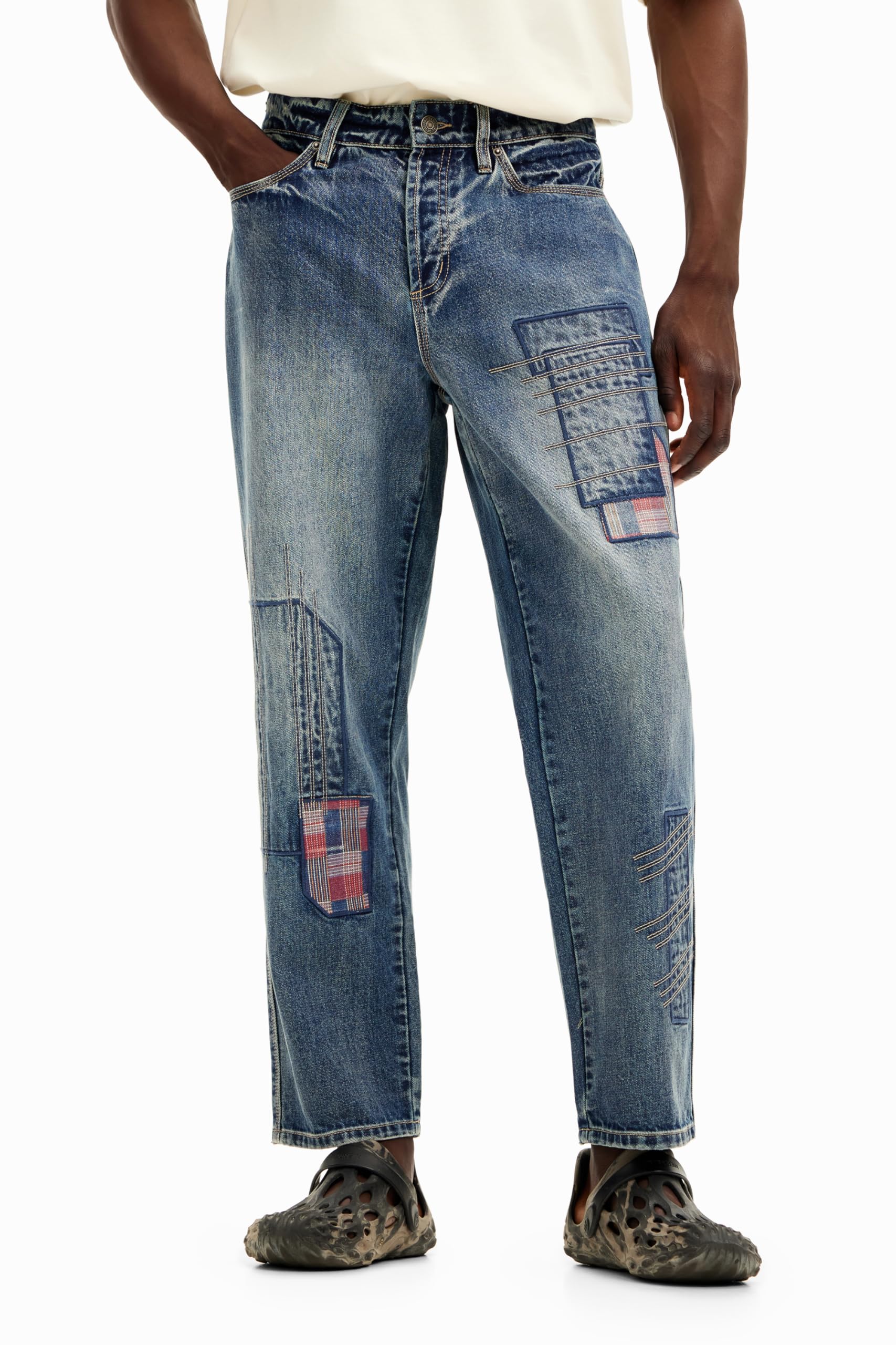 Desigual Pantalón Largo Vaquero para Hombre Jeans, Azul, 38