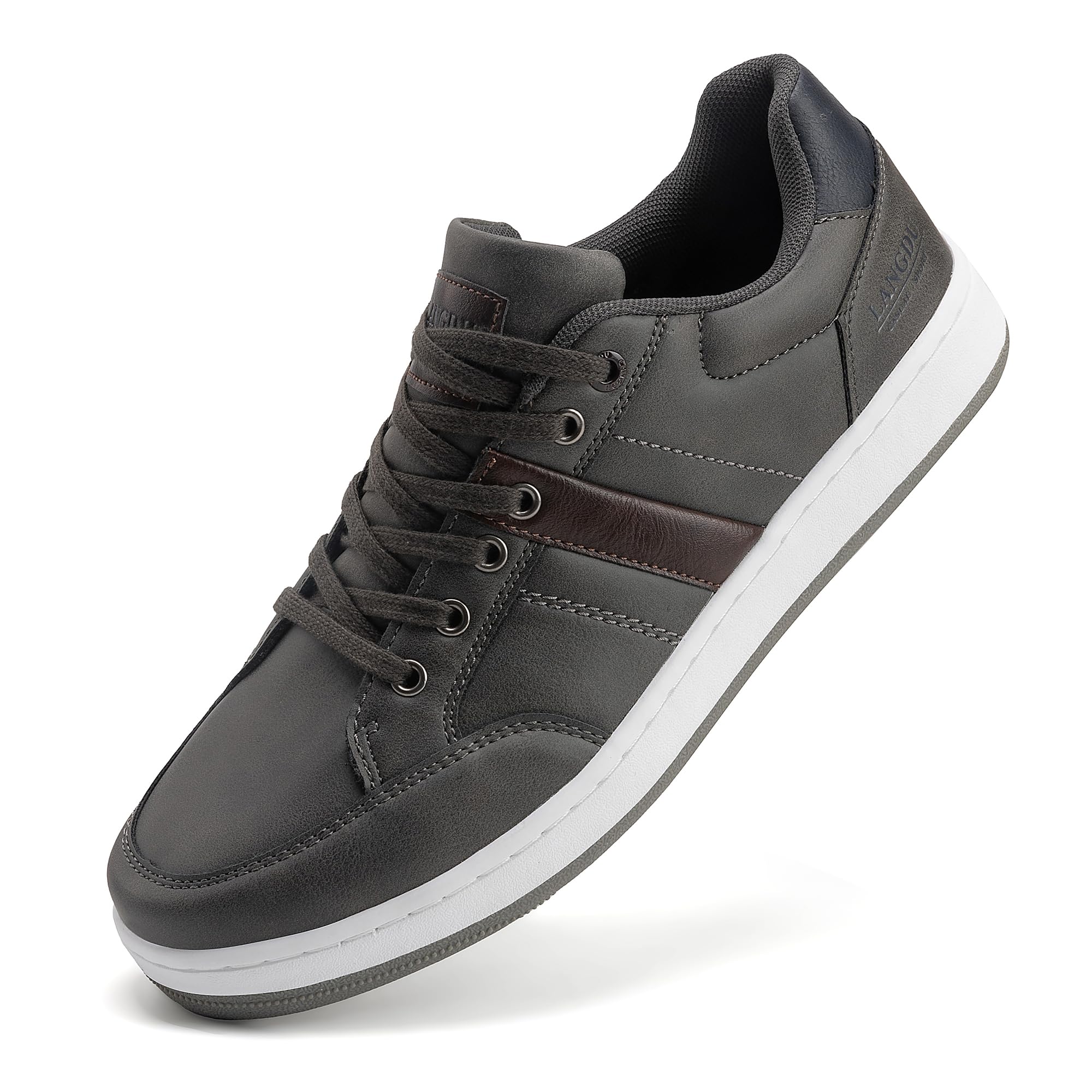 LANGDU Zapatos Hombre Vestir Casual Zapatillas Calzado Deportivas Running Sneakers Corriendo Zapatilla Tamaño41-46EU (46EU,Gris 02)