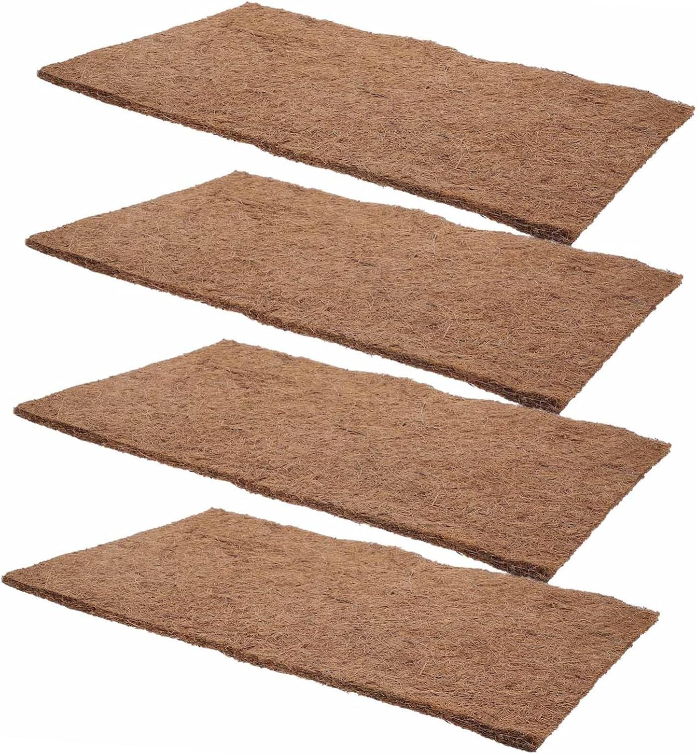 UPKOCH 4pcs Reptile Carpet Mat for Bearded Dragon Natural Coconuts Fiber Bedding Reptile Tank Accessories