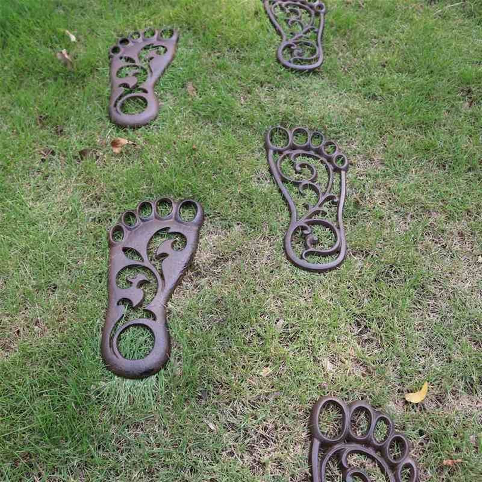 Sculture da Giardino Coppia di Ornamenti rustici retrò a Forma di Piede in ghisa con gradini per Porte, Cortili, Foyer Little Surprise