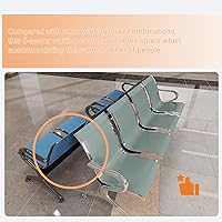 Vista 8 de Kinfant Sillas de sala de espera – Sillas de recepción de conexión de 4 asientos, sillas de sala de espera con brazos y marco de acero inoxidable