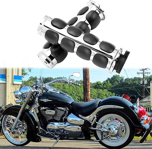 Miniatura 6 de DREAMIZER 25.4MM Motorcycle Handlebar Grips 1 inch Compatible with Honda Shadow Spirit 750 Valkyrie Fury VTX1300 VTX1800 VT400 VT750 VT1100 - Smooth