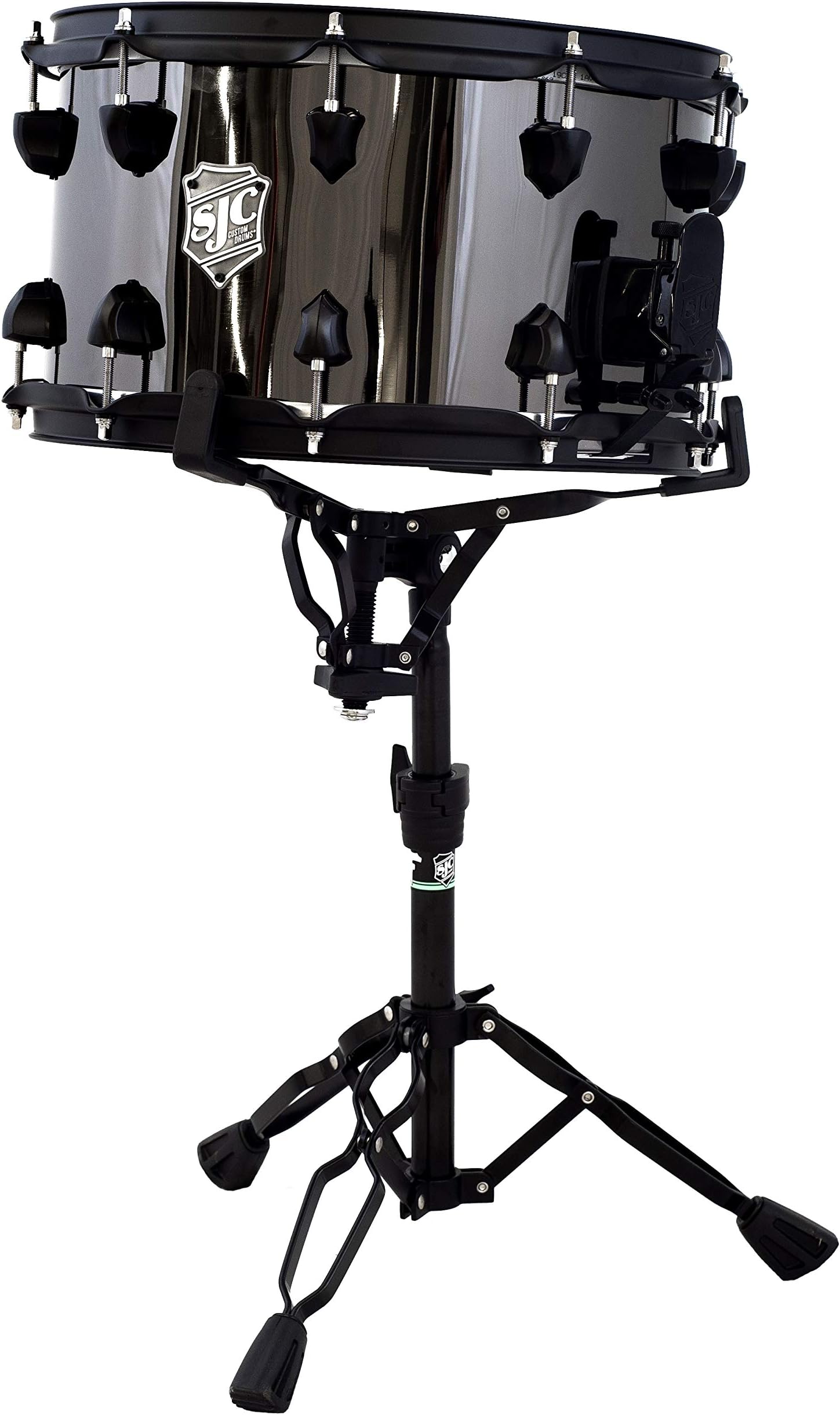 SJC Drums Apollo 8x14" Flat Black Hardware and Shadow Snare Stand Pack