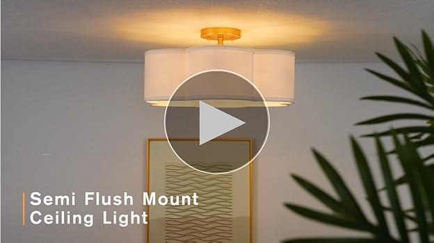 TOCHIC Flush Ount Ceiling Light Fixture, 4 Lights Farhouse Chandelier For Dining Living Roo