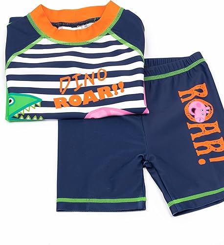 Miniatura 4 de Peppa Pig George Pig - Traje de baño de dos piezas con parte superior corta de dinosaurio para niños