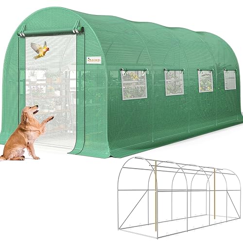 KING BIRD Premium 15x6.6x6.6FT Greenhouse for Outdoors, Large Walk-in Upgraded