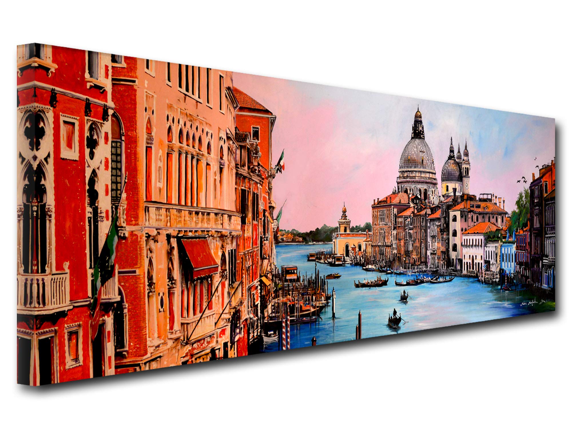 DECLINA, Quadro Decorativo da Parete per Soggiorno Moderno, Quadro Decorativo da Parete, Riproduzione Pittura su Tela Remi Bertoche Venezia, 80 x 30 cm