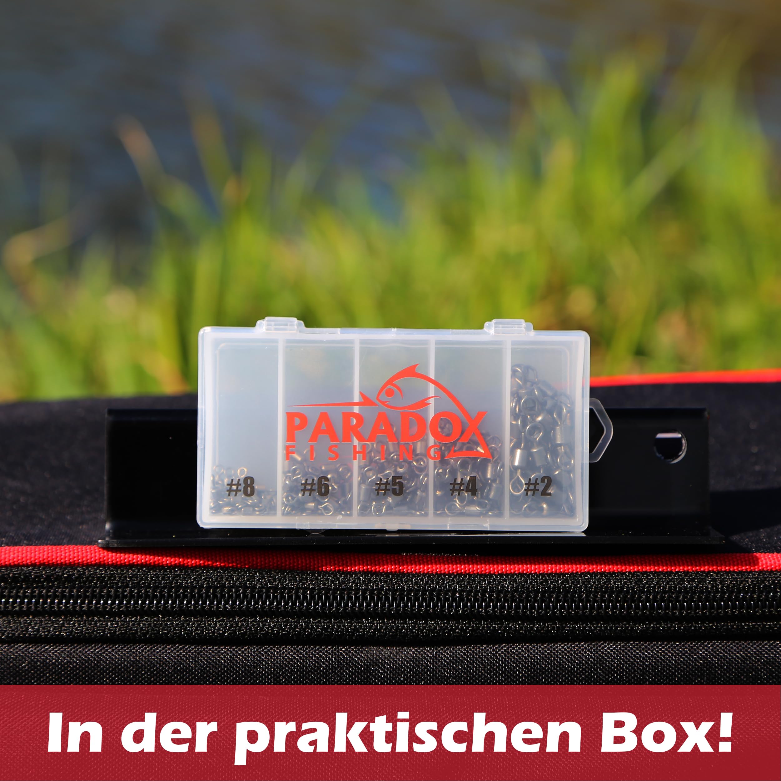 Paradox Fishing Zestaw krętlików baryłkowych 150 sztuk, po 30 szt. #8/#6/#5/#4/#2, krętlik, wędkarstwo, krętlik, zestaw akcesoriów wędkarskich