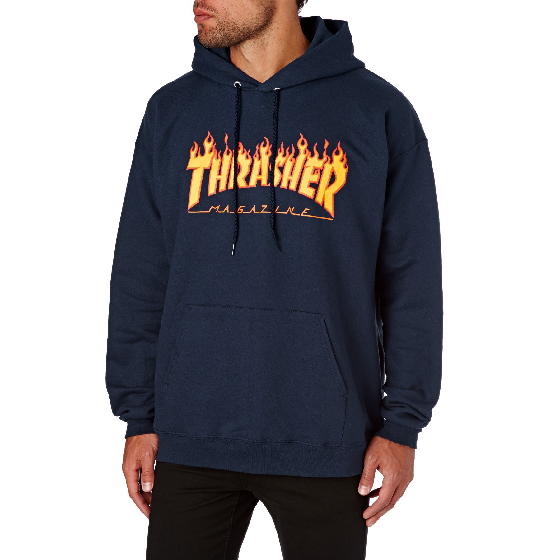 Thrasher Men's Navy Blue Flame Logo Tracksuit Top