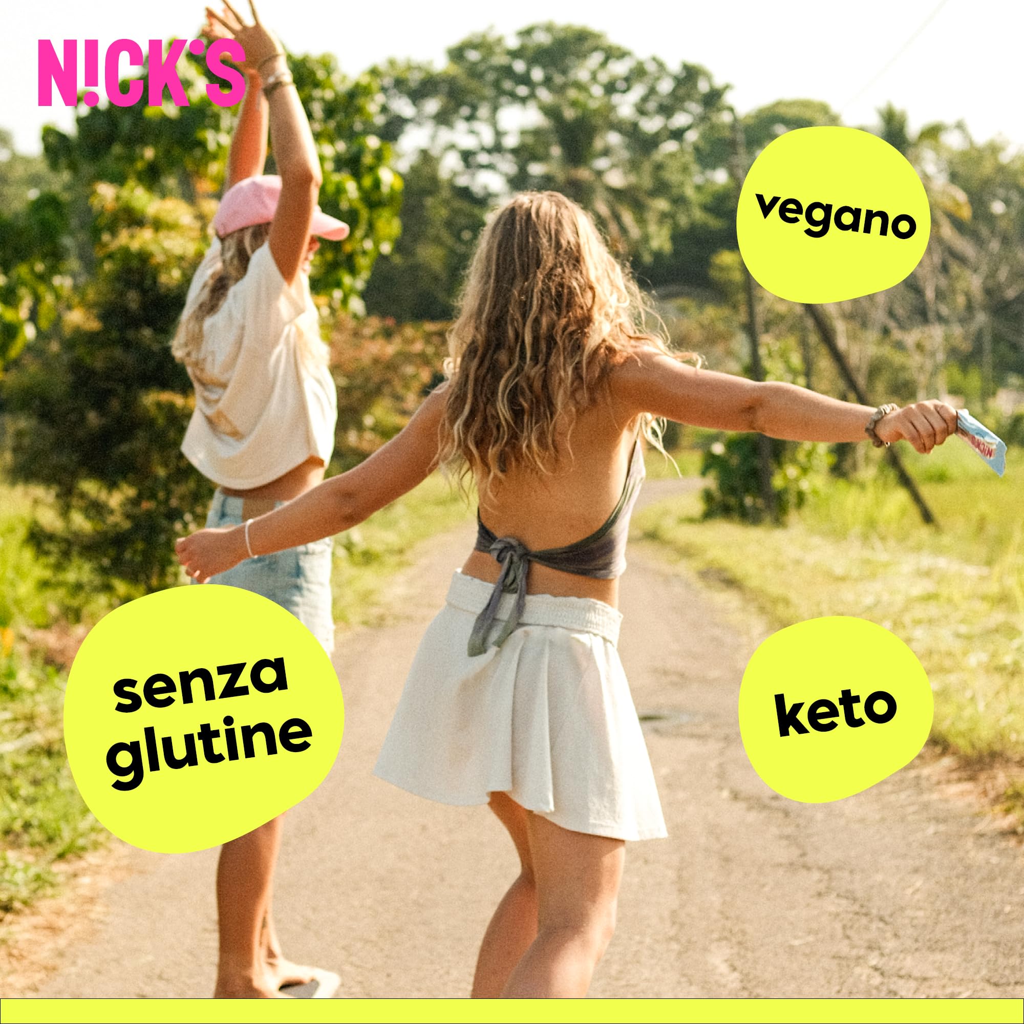 NICKS Cioccolato Fondente Vegan Barrette Keto Senza Zucchero Aggiunto, 1.1g Carboidrati Netti, 107 Calorie, Dolci Low Carb Snack Bar Senza Glutine Senza Lattosio (15 Dark Chocolate x 25g)