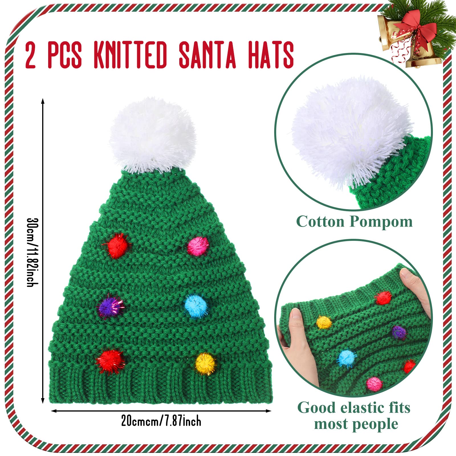 Amazon.com: Jeyiour 2 or 4 Pieces Christmas Tree Hats Winter  display picture 2