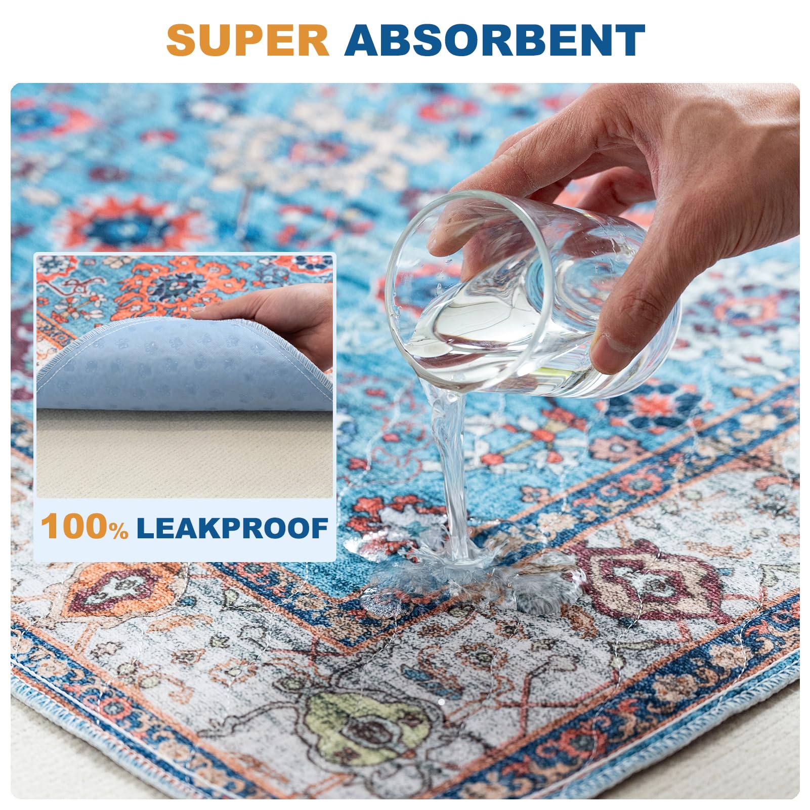 2 Pezzi Tappetini Assorbenti per Cani, Tappeti Lavabili Riutilizzabili per Cani, Traverse Cani, Traversine Addestramento del Cane, Gatti, Conigli, Antiscivolo (Pattern 1, 61x91.5cm)