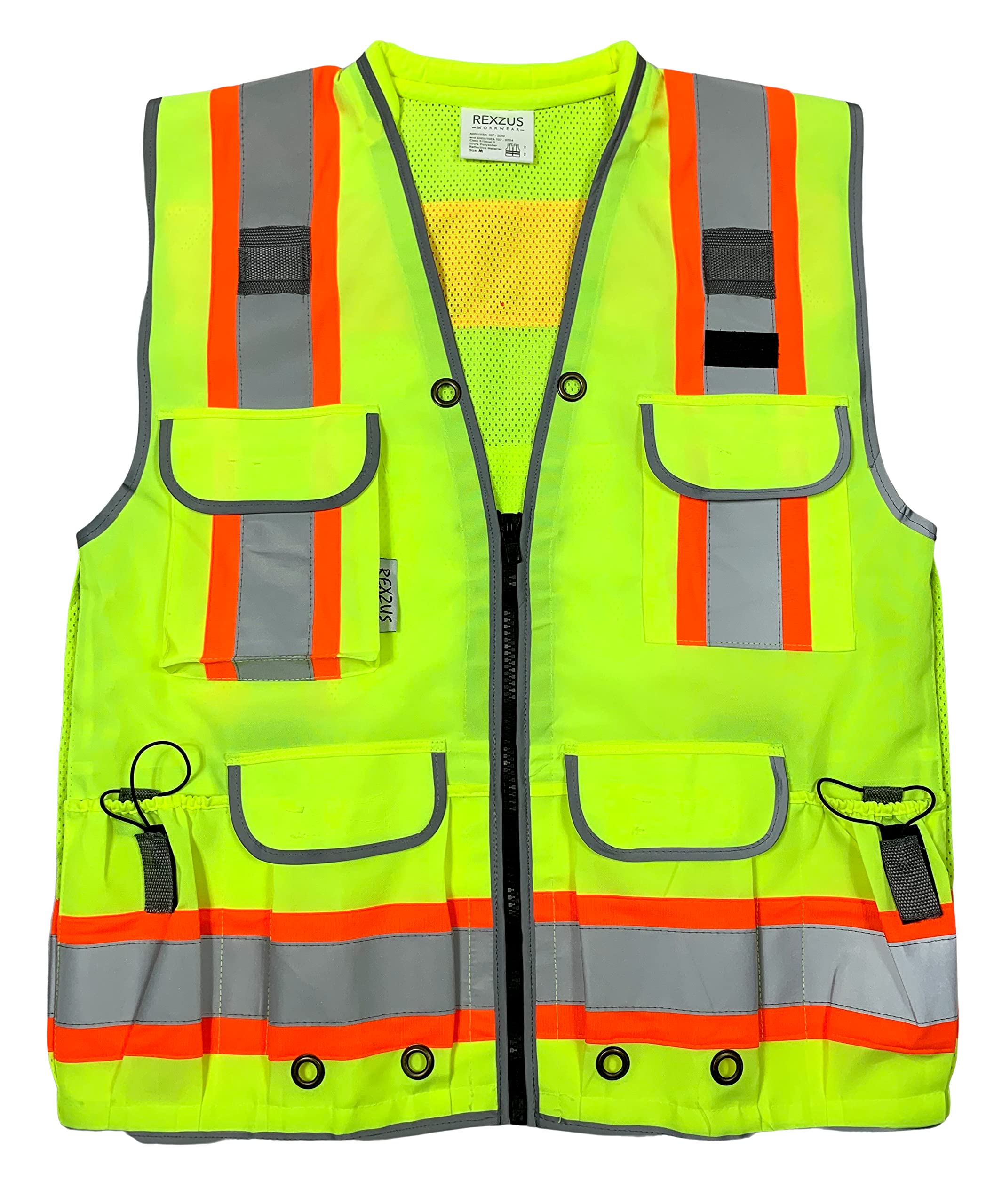 Vero1992Reflective Vest Class 2 Heavy Woven Two Tone Engineer Hi Viz Yellow Safety Vest 3M 8712 Tape