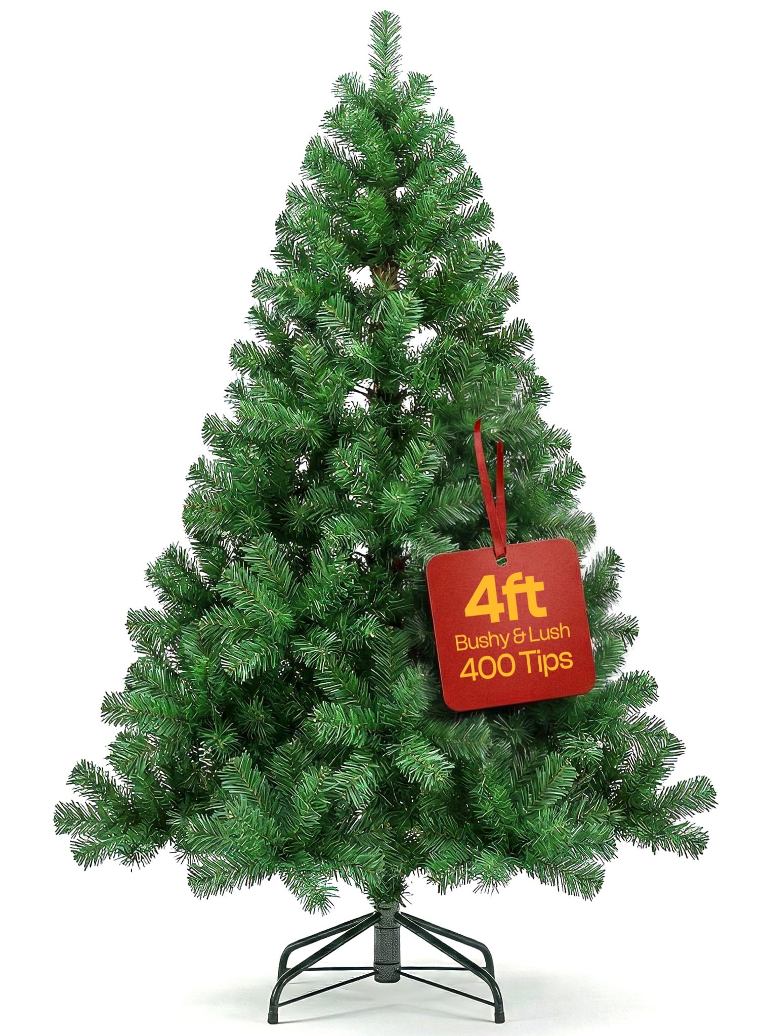 – KLASS 4ft Christmas Tree 400 Tips Lush Xmas Tree, Premium PVC Realistic Artificial Christmas Tree With Metal Stand, Green Christmas Trees in 4 ft, 5ft, 6ft & 7ft Sizes Perfect Christmas Decoration