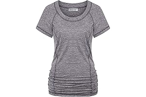 Soft Surroundings Women's Workout Top Running Yoga Shirt Summer Short Sleeve Casual Tunic