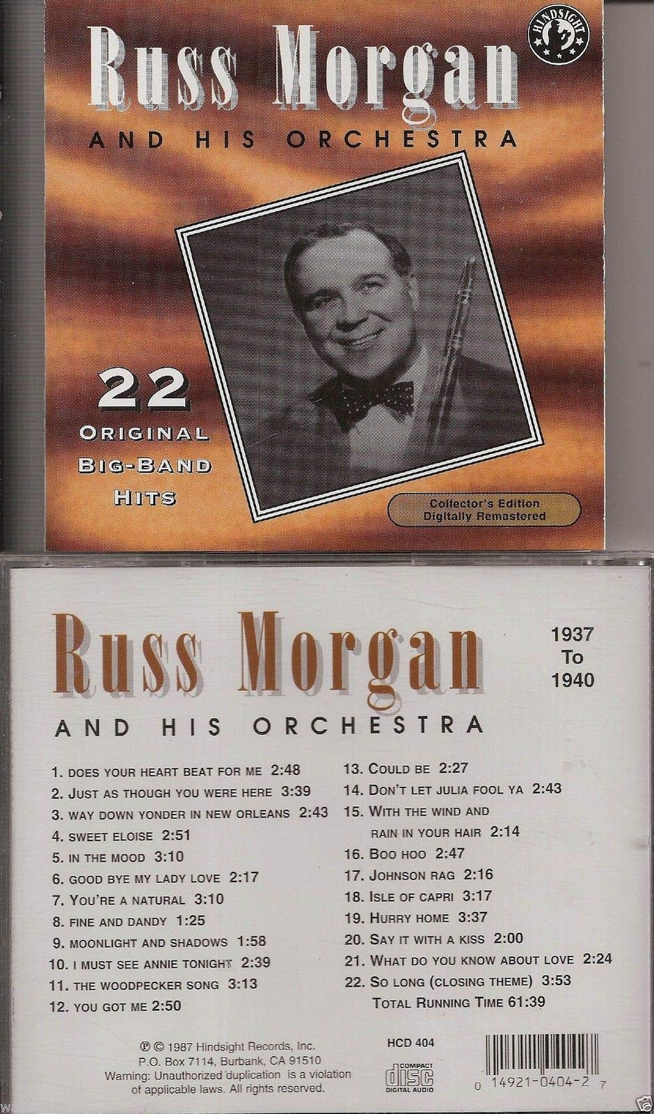 Play 22 Original Big Band Recordings [Audio CD] Russ Morgan; Eldo di Lazzaro; Guy Hall; Walter Donaldson; Turner Layton; Johnny Mercer; Henry Creamer; Jack Lawrence; Jimmy Kennedy; Jimmy Lewis; Mullen Sisters; Phyllis Lynne and Russ Morgan & His Orchestra