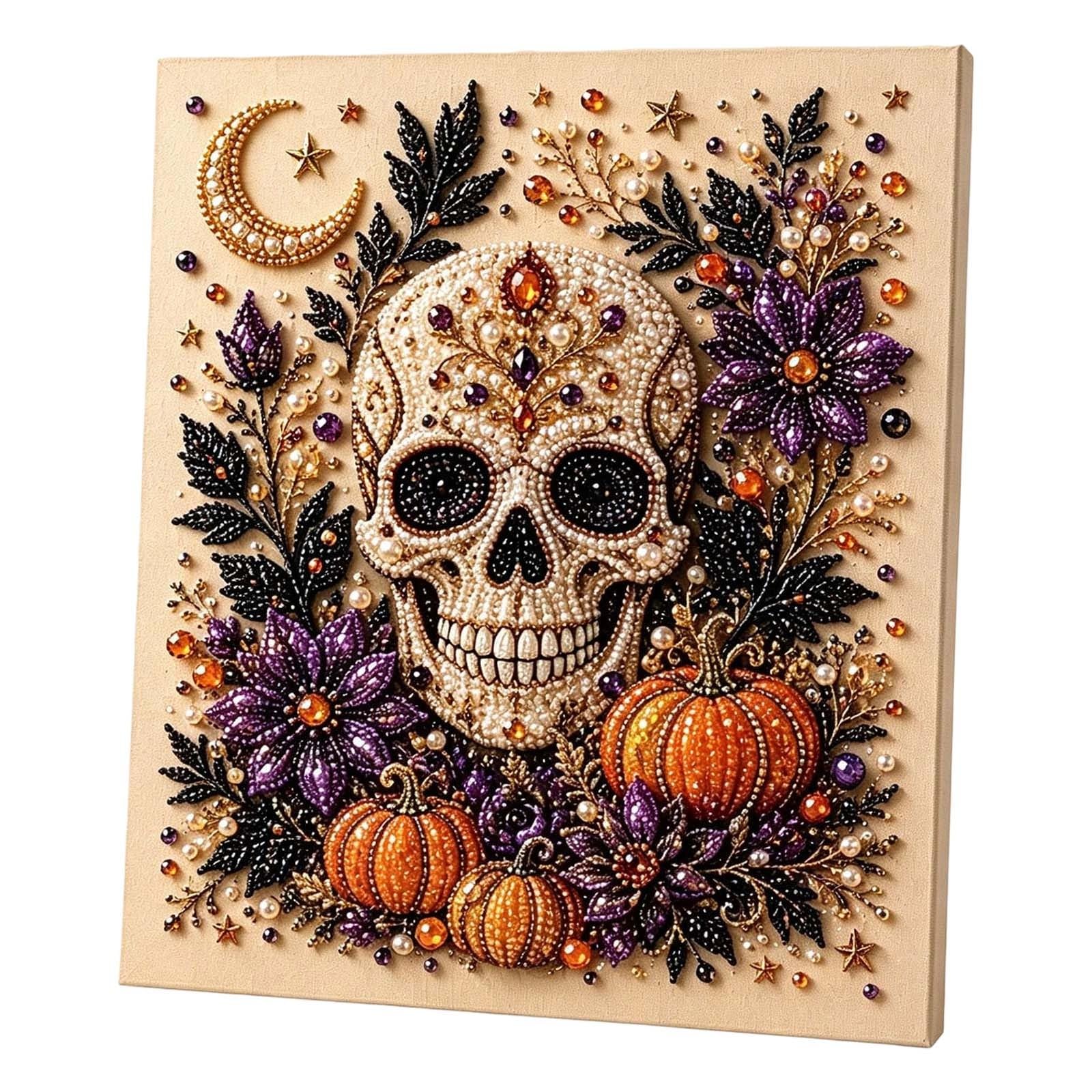 Halloween Diamond Art,Halloween Ghost Pearl Diamond Art DIY Kit, Spooky Cute 3D Pearl Diamond Painting Crafts Kits for Adults, Beginner DIY Seasonal Party Gift, Beginner DIY Fall Home Decor Wall Art