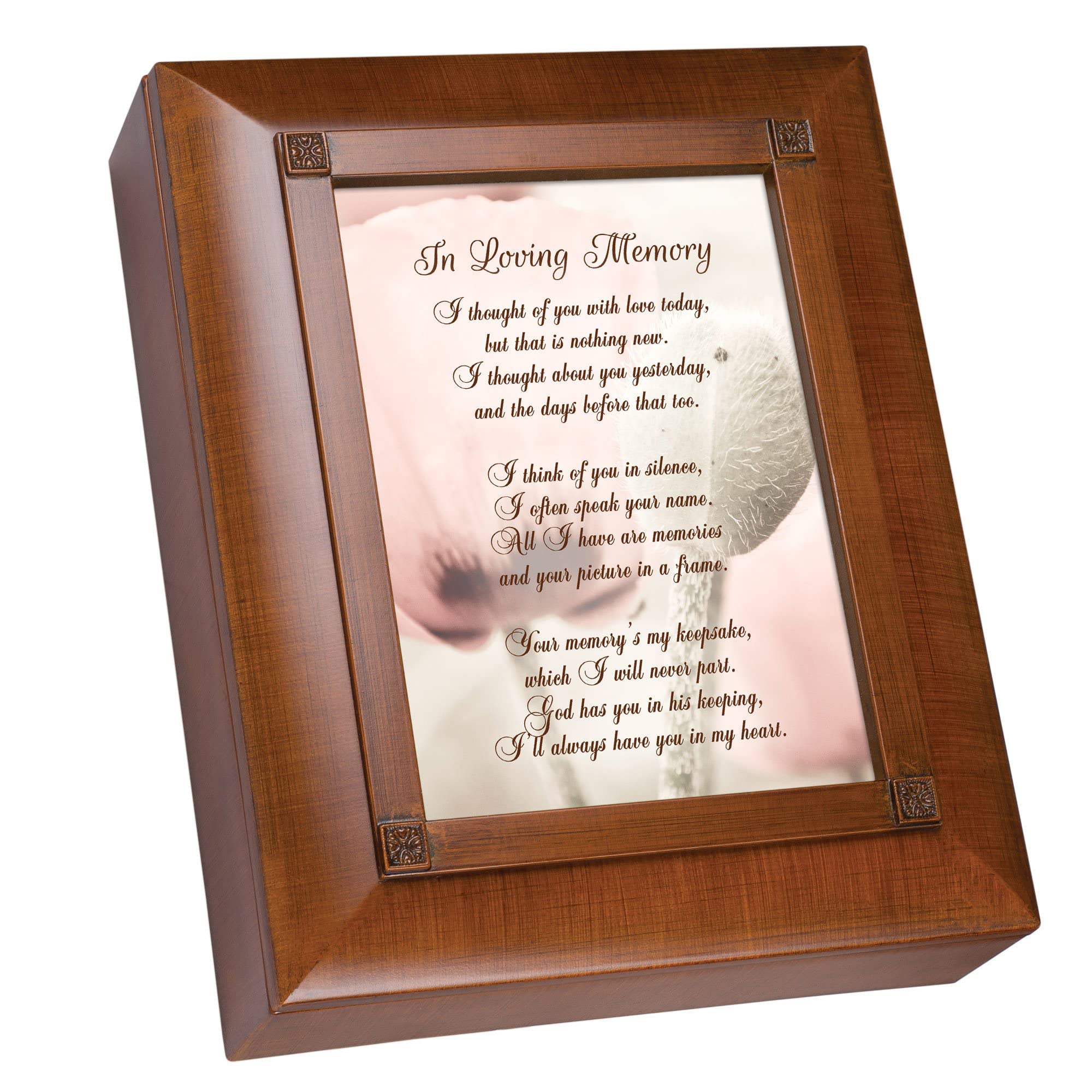 Cottage Garden Thought of You with Love Woodgrain Remembrance Keepsake Box
