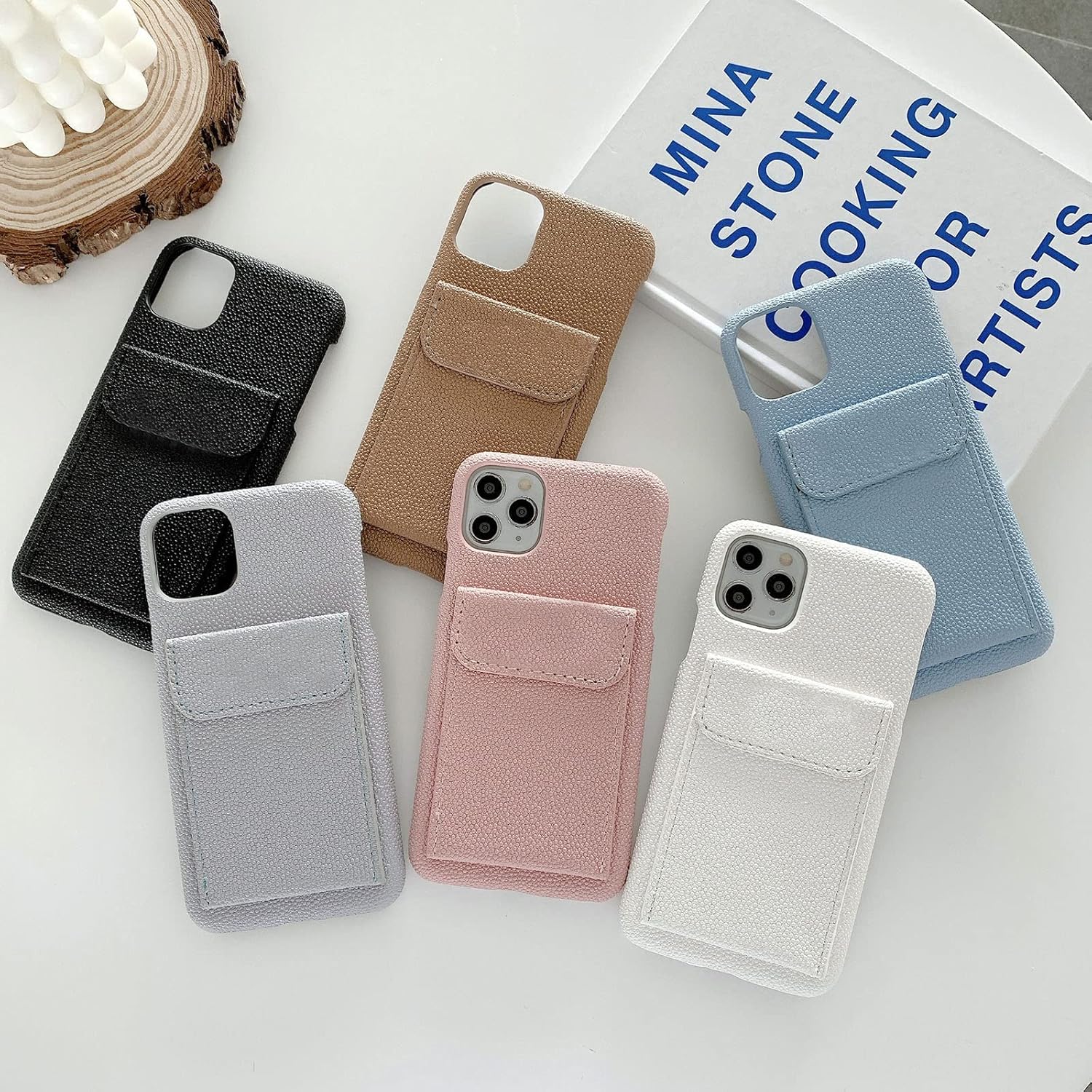 Wallet Leather Case for iPhone 11 12 Pro Max XS Max 7 8 Plus Phone Case with Card Holder Anti-Fall Shockproof Premium PU Leather Protective Case,Black,12 Pro Max