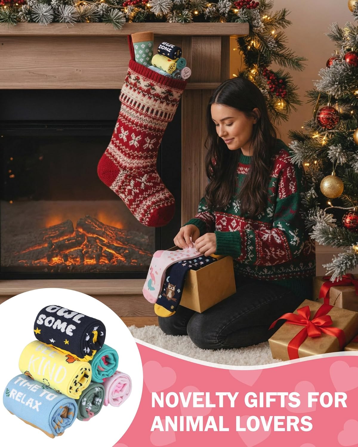 6 Pairs Funny Socks for Women Birthday Kawaii Gift for Girl Students Cartoon Animal Text Silly Socks Novelty Gifts - Image 6