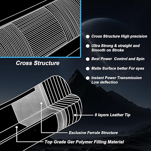 Miniatura 12 de CROWN ME Carbon Fiber Pool Cue Stick, 12.5mm Tip Soft Grip Billiard Carbon Fiber cue, Weight 20OZ Cue Stick, 58" Pool Table Sticks