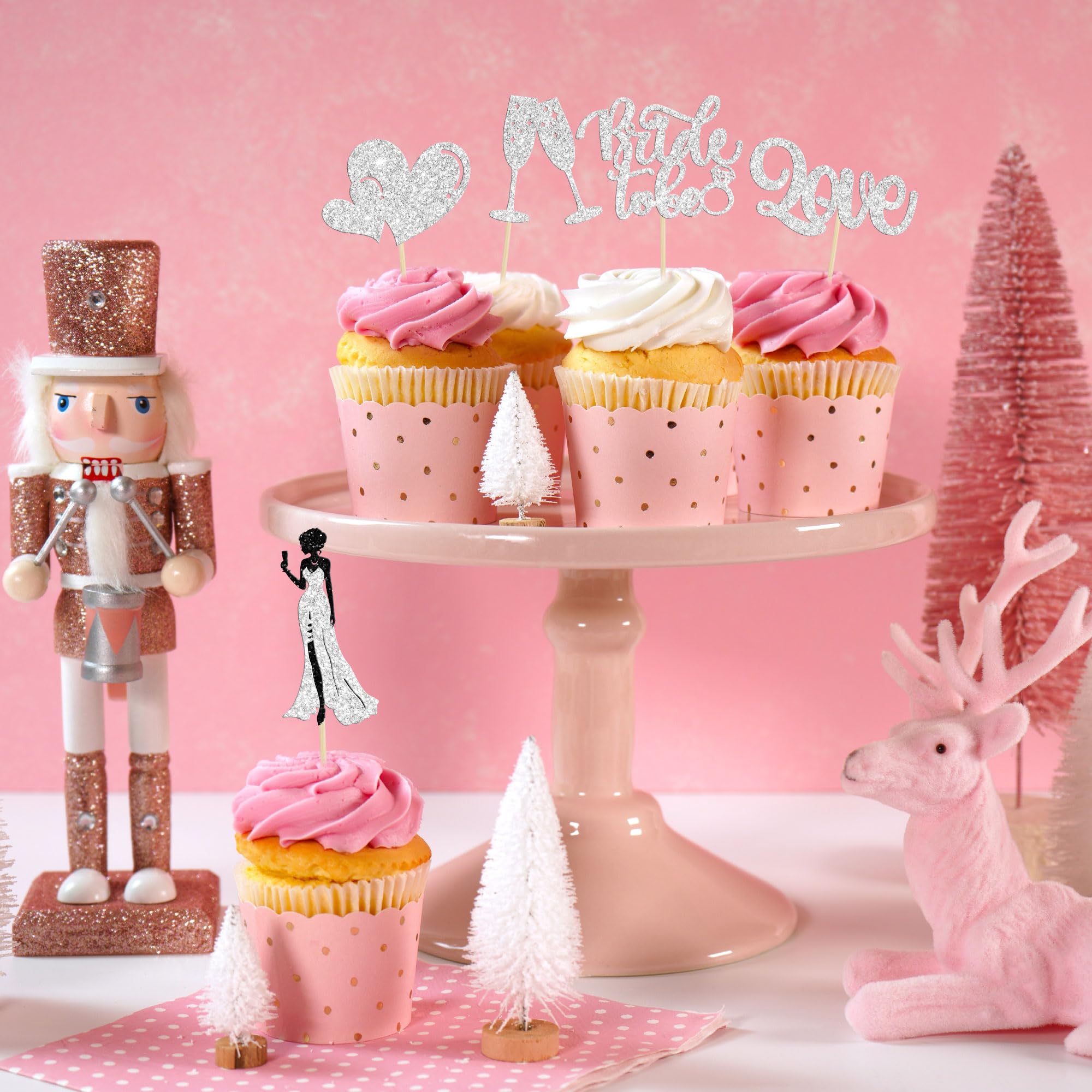 Lot de 35 décorations de gâteau en forme d'anneau en diamant pailleté « Bride to be Love » - Pour fête prénuptiale, mariage, fiançailles, fête - Doré