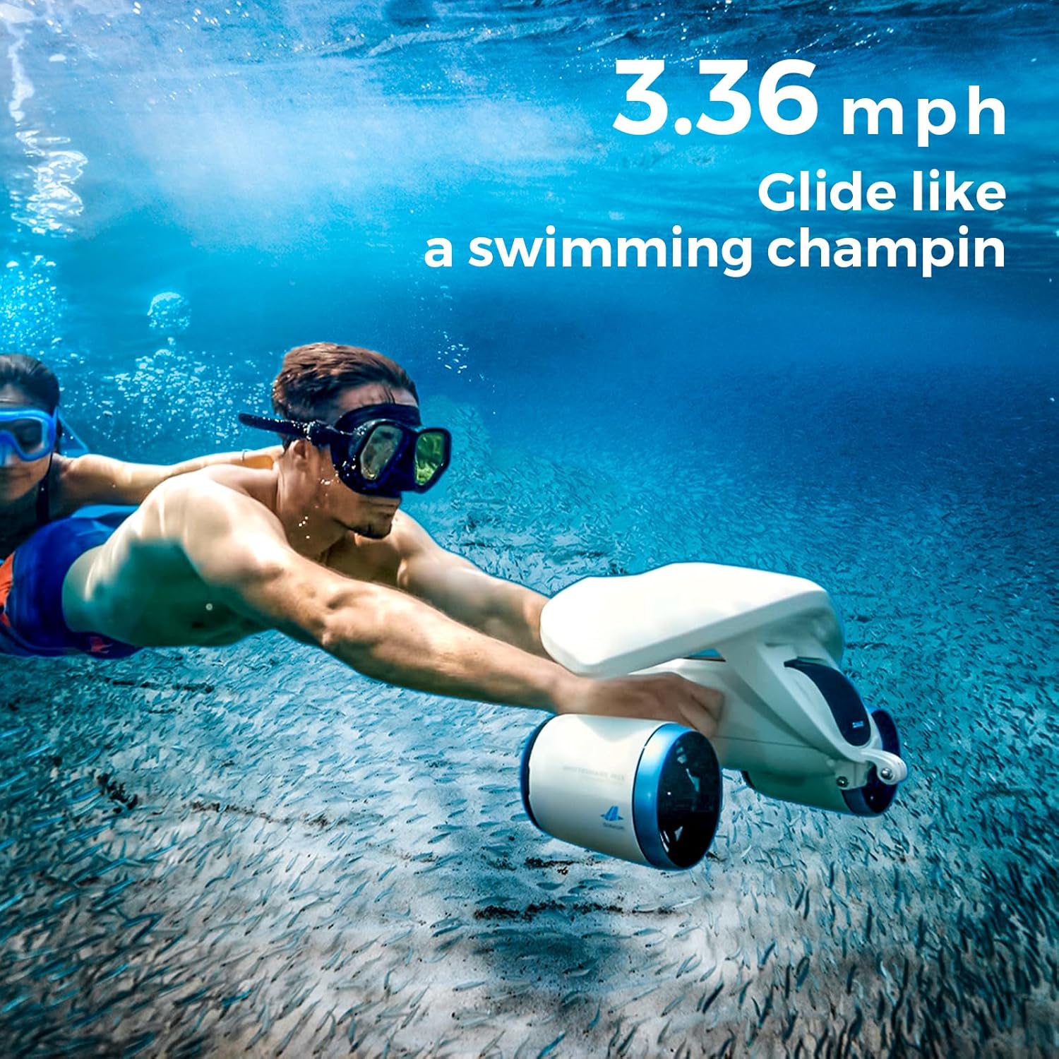 Mix the underwater scooter with a support for action camera 30 minutes 22lbf 131 feet dual motors water motors sports pool snorkeling water scooter for children gray battery version 3 81f2 2VJIL. AC SL1500