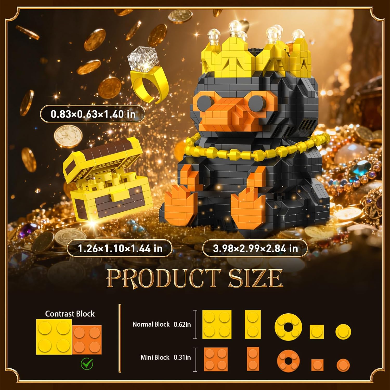 Vziimo Magic Animals Building Set, Animal Toys with Necklace, Ring, Treasure Box & Crown, MOC Animal Building Blocks Gifts for Adults, Teens Age 14+ and Magic World Fans (950 PCS)