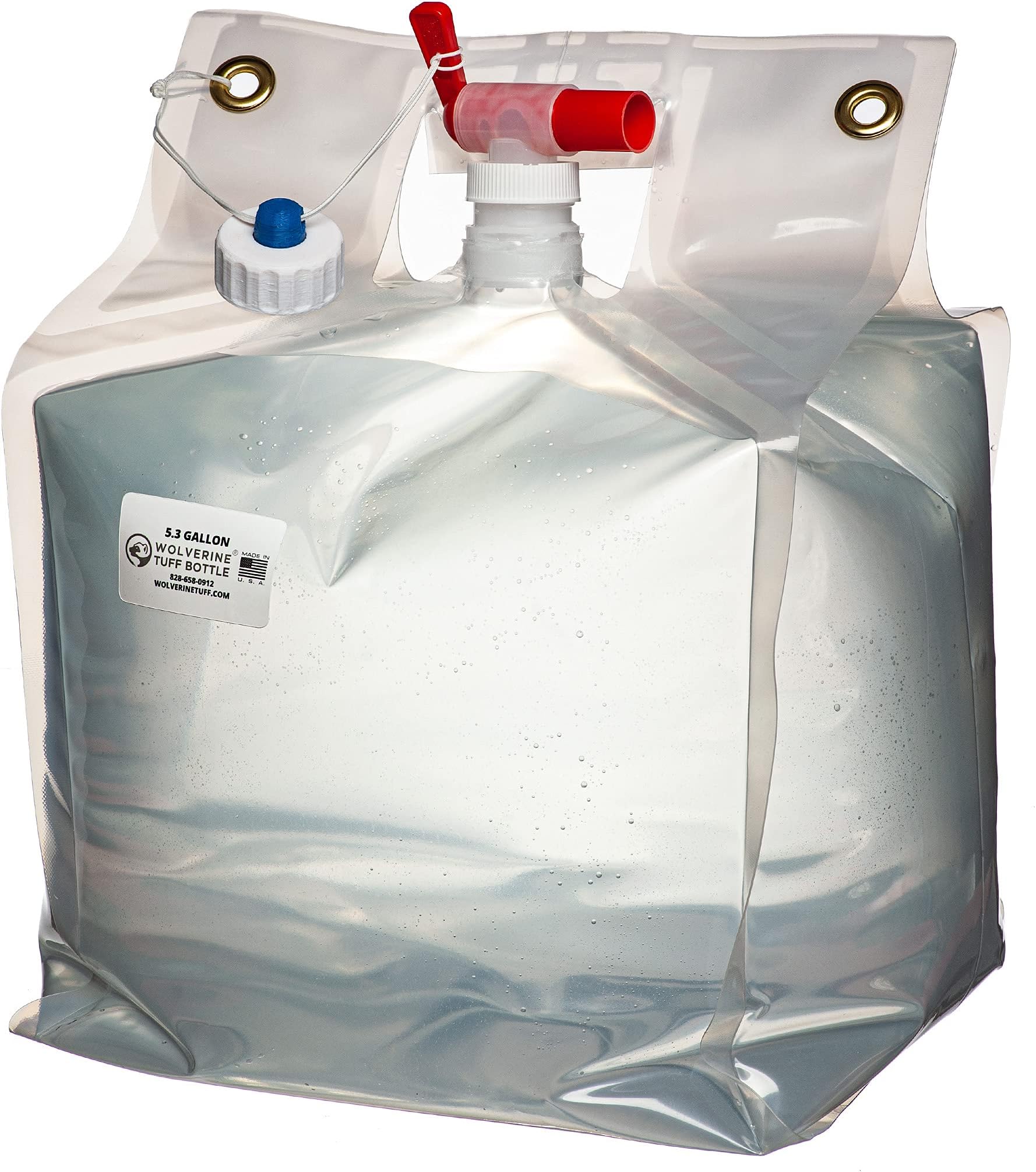 Wolverine Tuff Bottle 5 Gallon/20 Liter Collapsible Water Container with a Red Fast Flow Spout