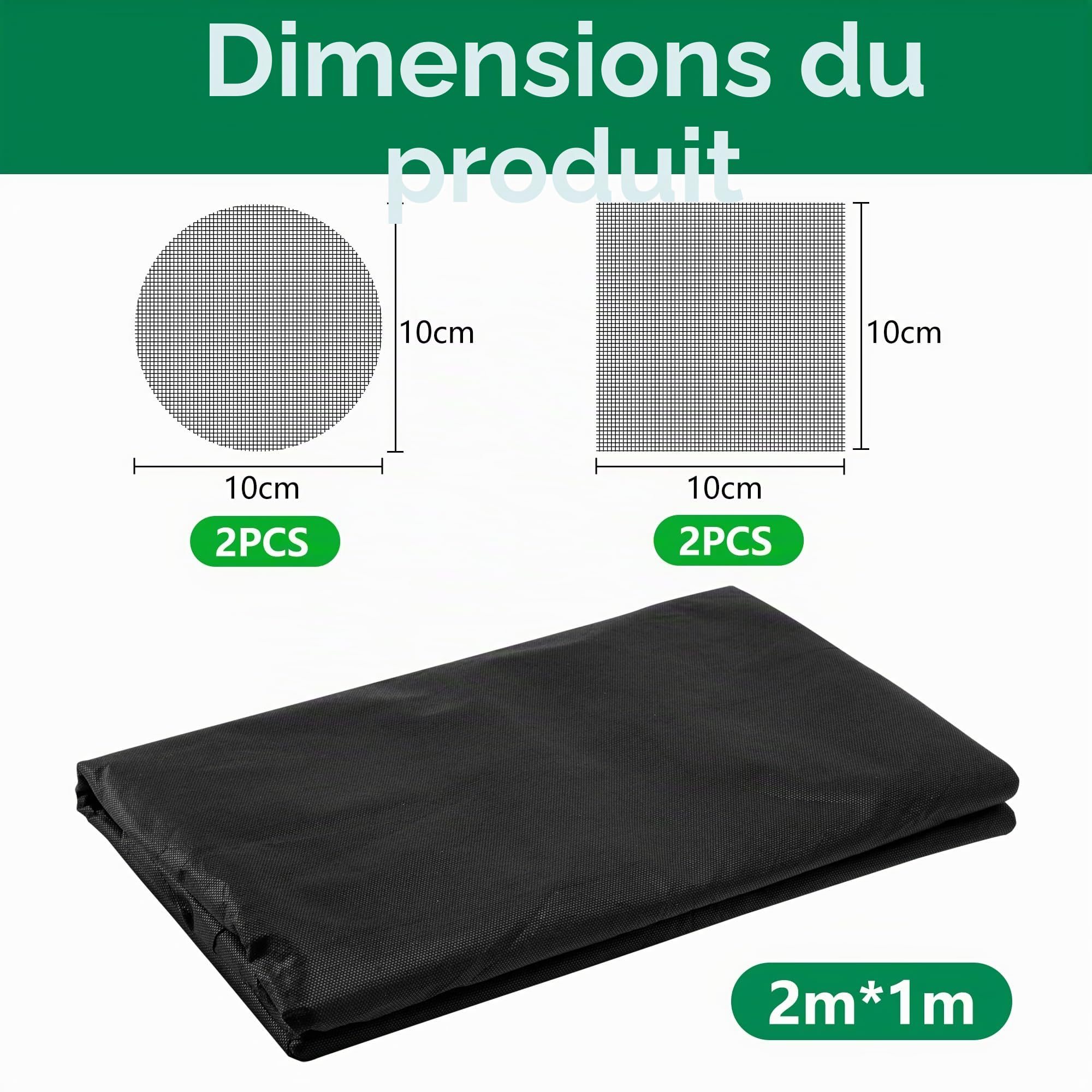 GIONAR Non-tissé filtrant 2 m x 1 m 50 g/m² Anti-mauvaises herbes pour pots de fleurs