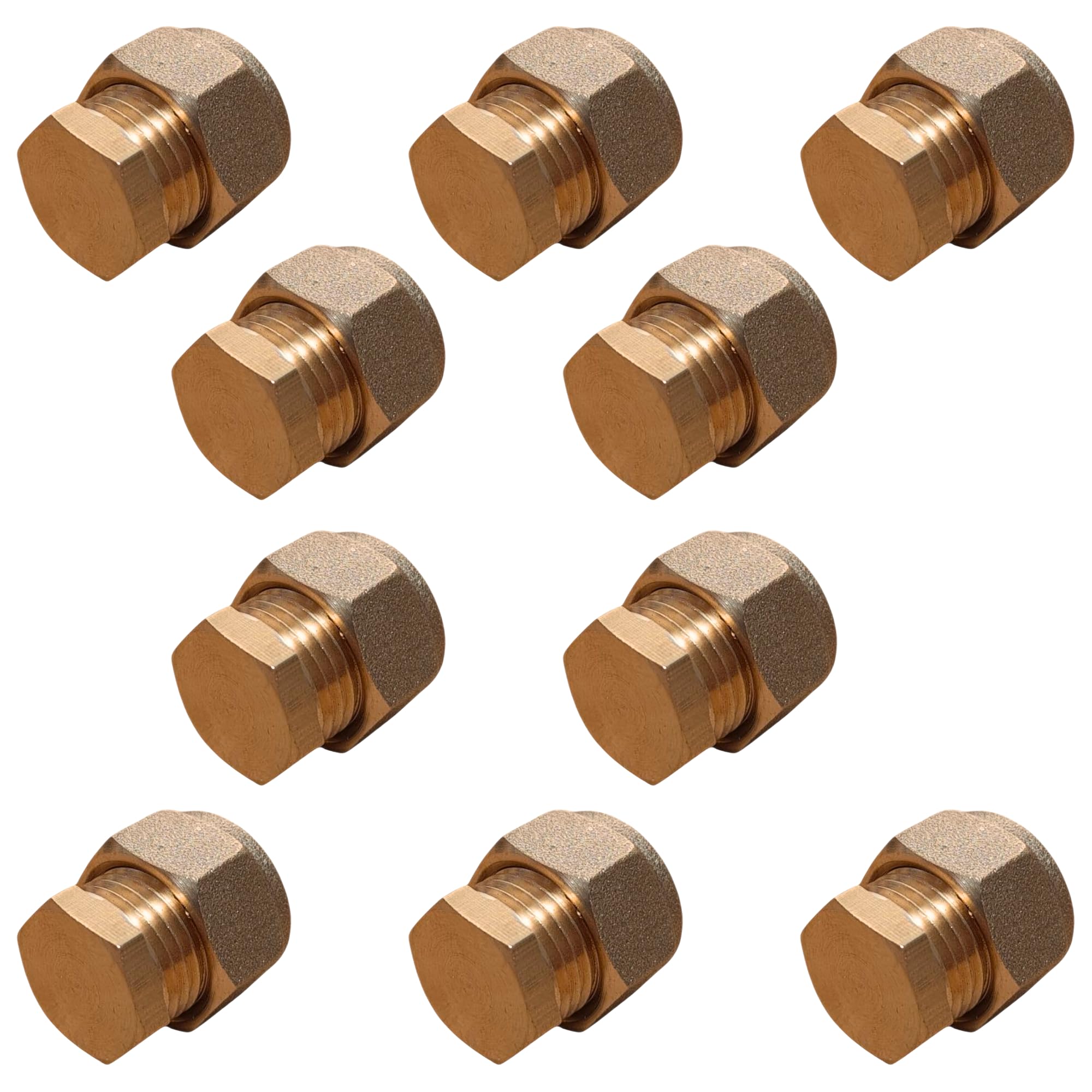 Lot de 10 butées de compression en laiton 10 mm | Capuchons vierges pour tuyaux en cuivre compatibles – Pas de soudure nécessaire