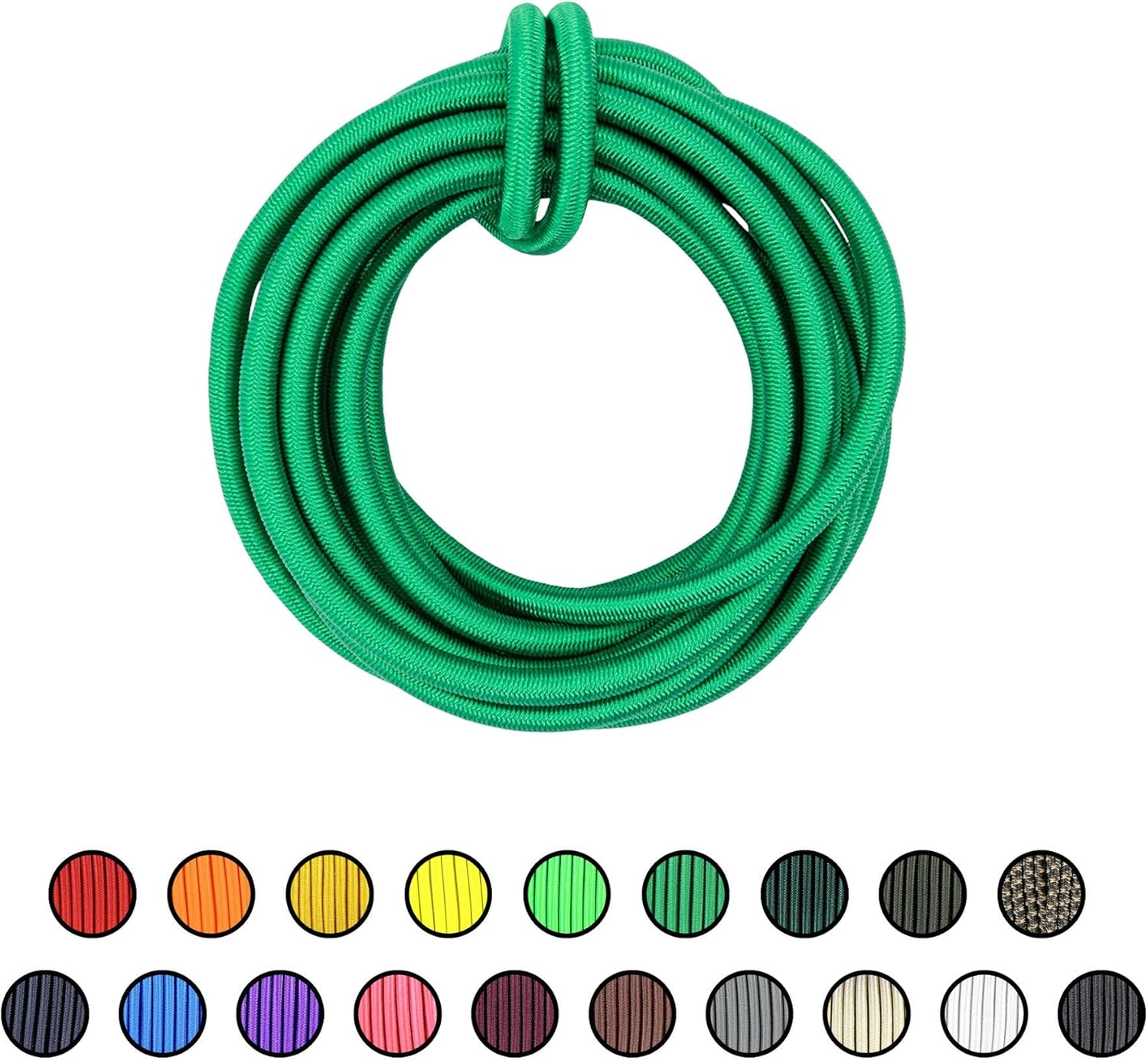 Fеаturеd Prоduсt SGT KNOTS Marine Grade Shock Cord - 100% Stretch, Dacron Polyester Bungee for DIY Projects, Tie Downs, Commercial Uses (1/4 x 500ft, KellyGreen)
