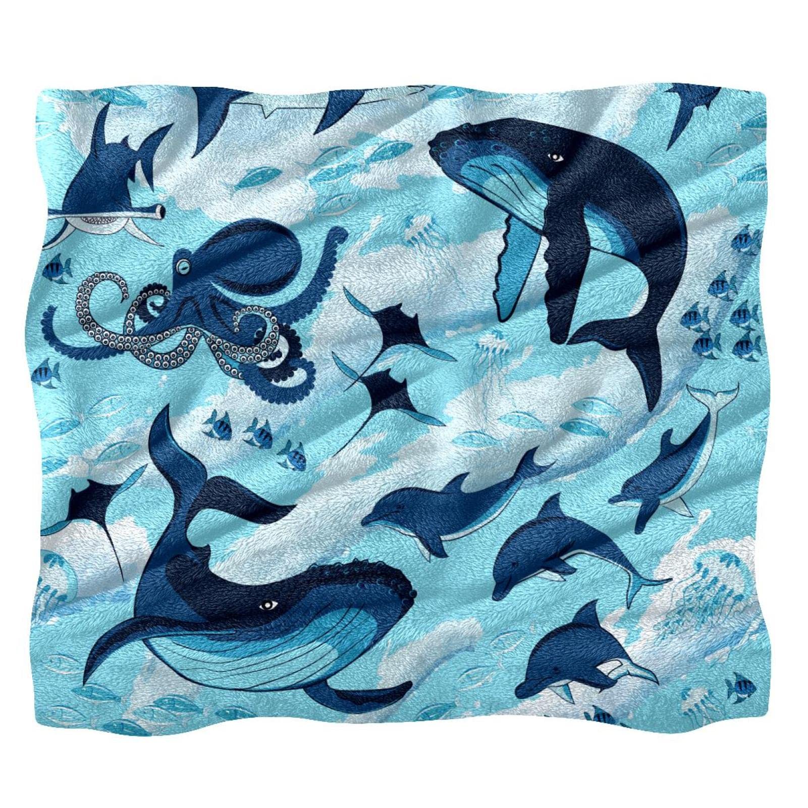 Couverture polaire requin bleu plaid canapé et lit doux