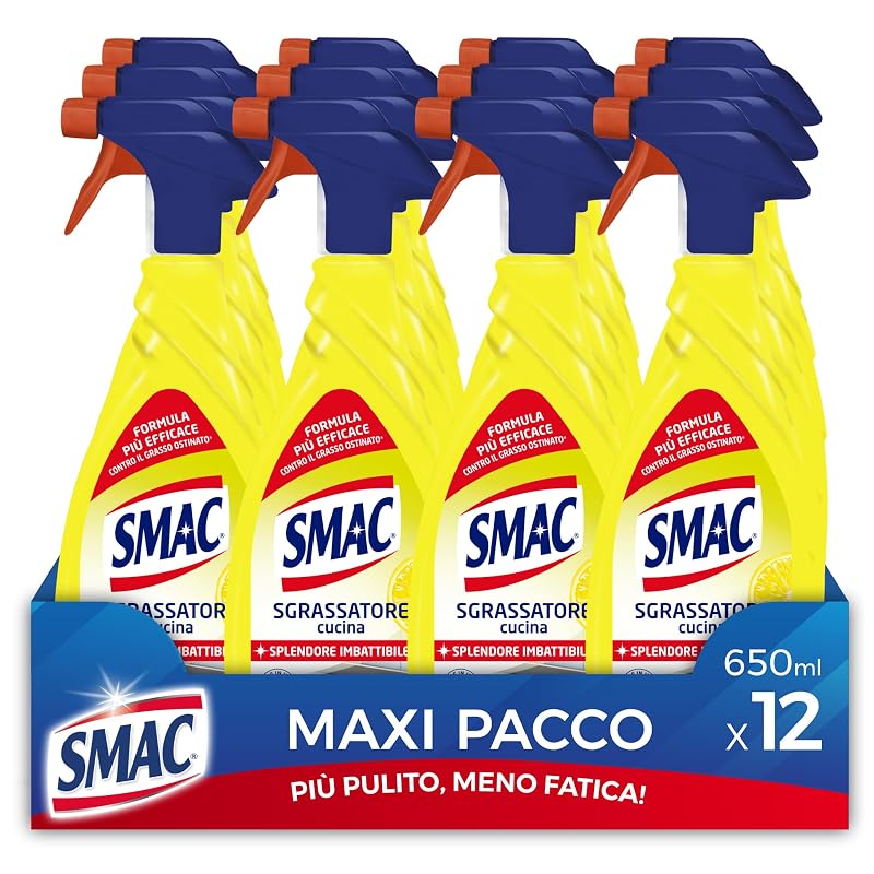 Smac Sgrassatore al Limone, 12 spray da 650 ml — zero aloni