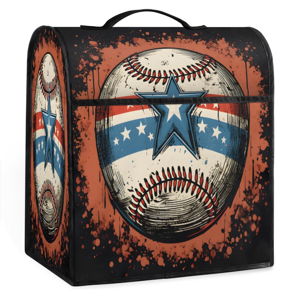 Coffee Maker Cover Baseball Sports Kitchen Appliance Covers Small Appliance Covers Blender Cover Juicer Cover Dust Covers for Kitchen Appliances with Top Handle and Pockets,Washable,B500