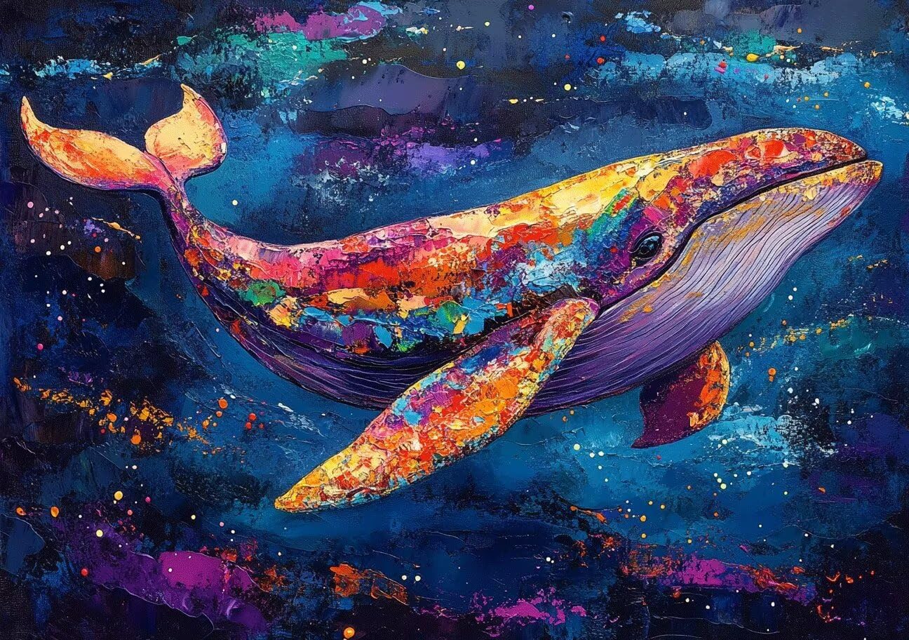 Puzzle 1500 Teile Erwachsene Klassische Puzzle Bunter Wal Perfekt Um Die ProblemlöSungsfäHigkeiten Zu Verbessern, FöRdert Konzentration und Geduld, für Erwachsene und Kinder Ab 14 Jahren 87x57 cm J-8