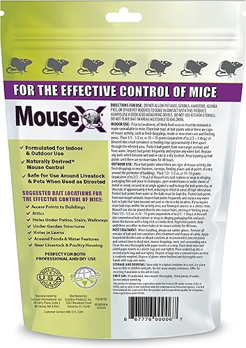 Miniatura 2 de EcoClear Products 620200-6D MouseX Pellets - Eficaz para todas las especies de ratas y ratones, bolsa de 8 onzas