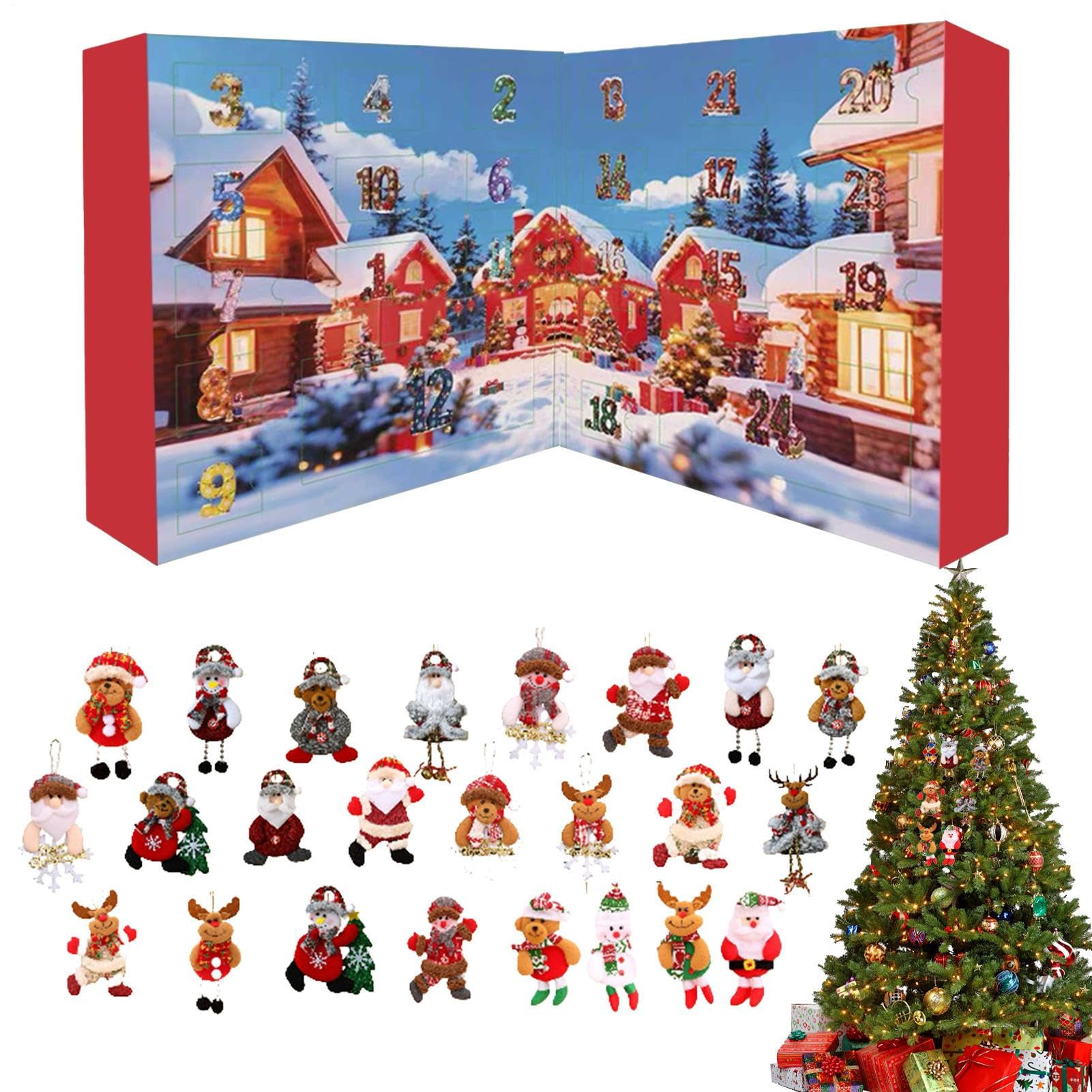 Calendario De Adviento Para Decoración Del Árbol De Navidad 24 Días de | De Peluche Para Decoración para Casa Familia Interior Pared Repisa de Chimenea Salón