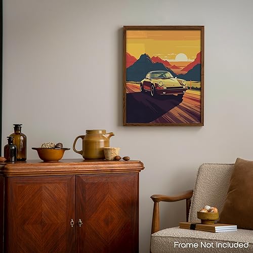 Miniatura 6 de Inspirational Wall Art Co. - Innovación | Porsche 911 2023 - Carteles de coche para habitación de niños - Decoración de pared del automóvil -