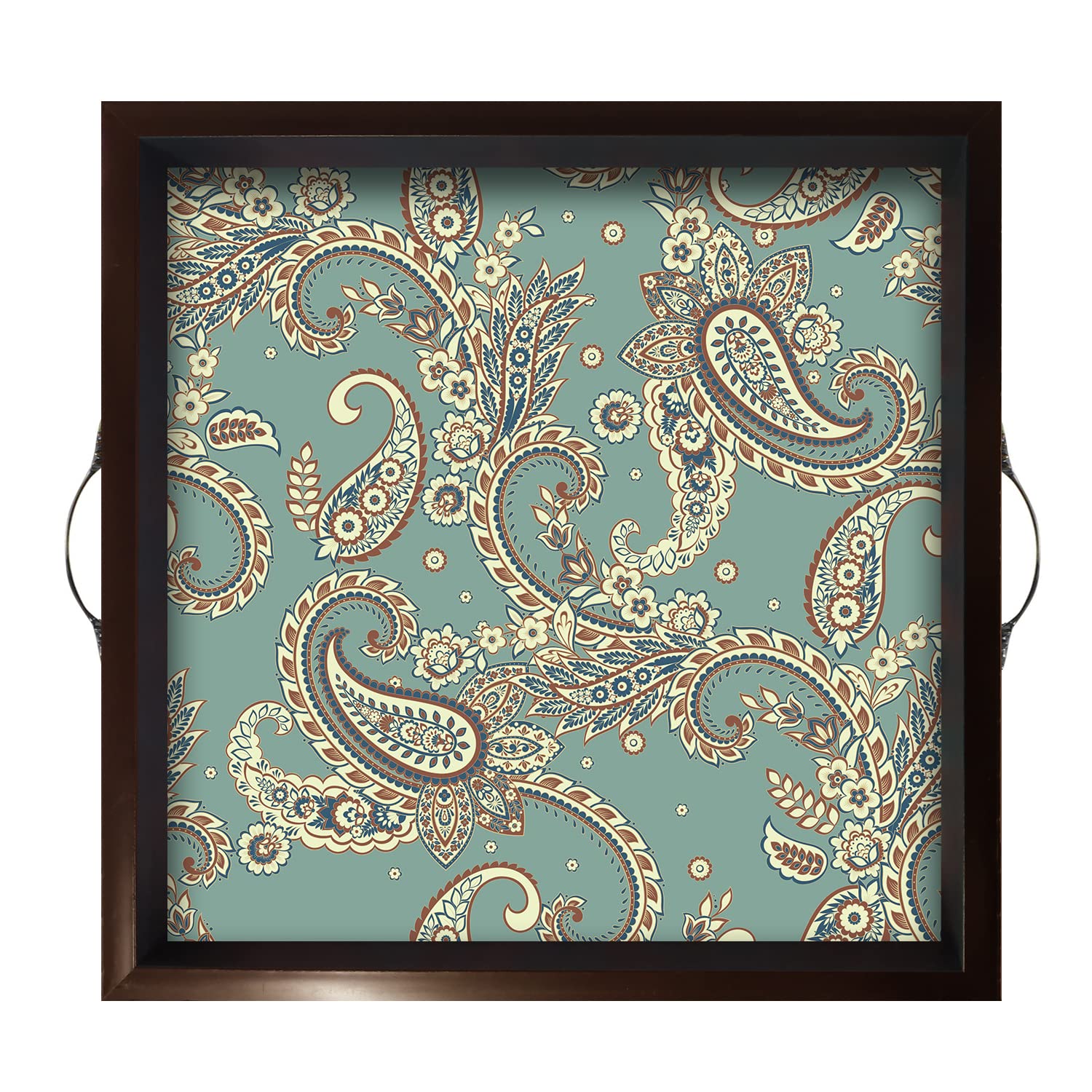 PAPER PLANE DESIGN Wooden Serving Tray for Serving, Square Large Serving Tray Table Decoration (Square 12 INCH) (G)