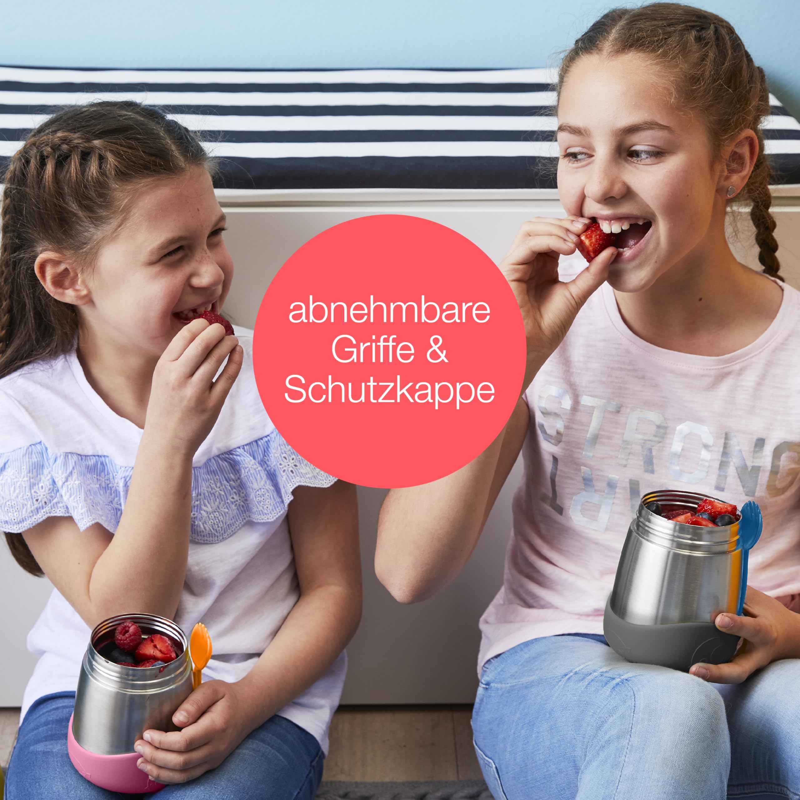 b.box Thermos für Lebensmittel und Heiß, isoliert, für Kinder, Thermobox für warme Mahlzeiten, Edelstahl, doppelwandig, hält Lebensmittel kühl oder warm, 335 ml