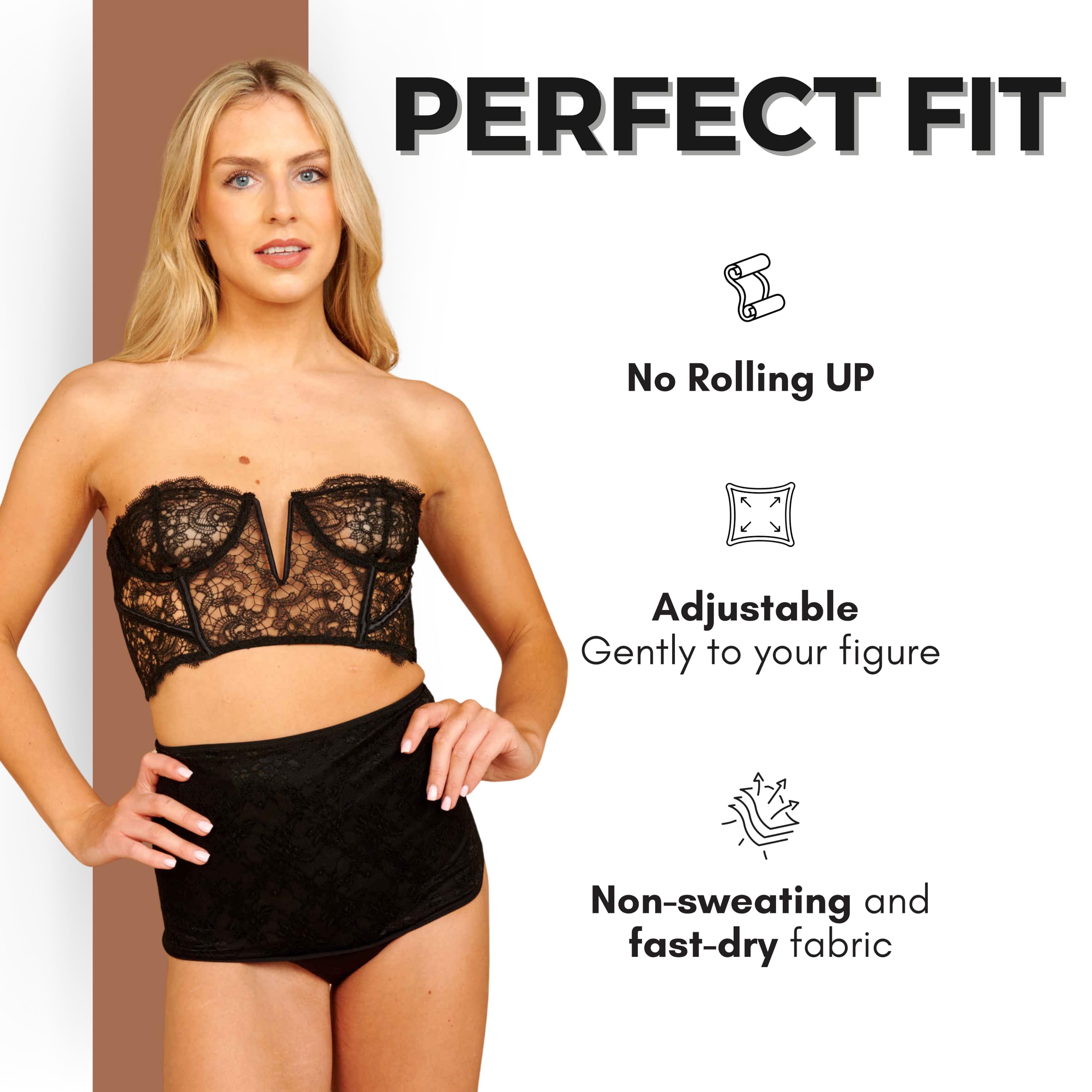 SIIL Stomabeutel Bezuege mit Clip - Intimate Body Wrap Schwarz mit Stoma Tasche