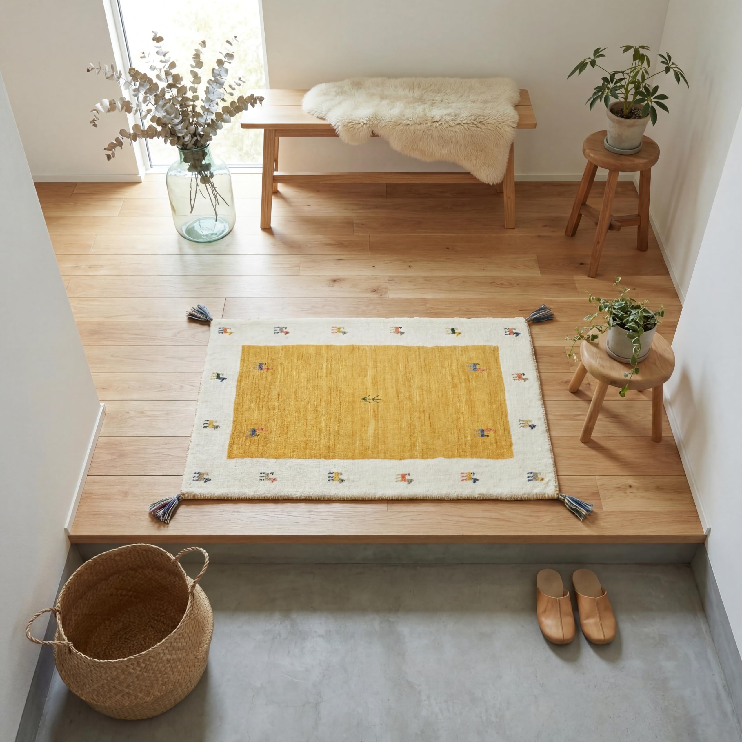 Amazon | RUGS‐FACTORY 玄関マット 室内 ギャベ ギャッベ