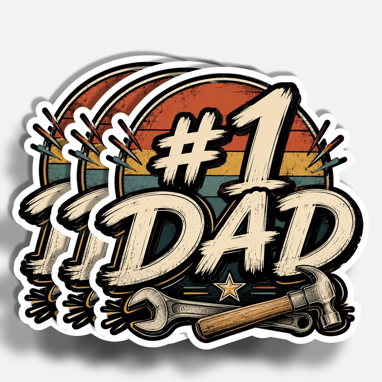 Photo 1 of (3 Pcs) #1 Dad Sticker 3 Inch