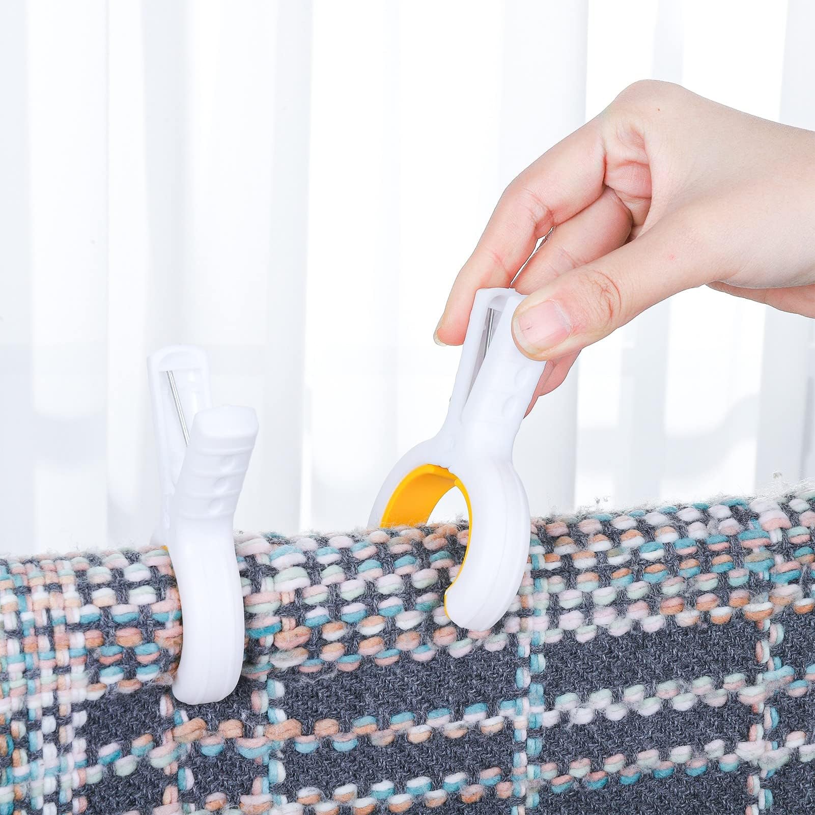 Heyu-Lotus 6 clip per asciugamani da spiaggia per lettini, clip per asciugamani in plastica, grandi mollette per vestiti dalla presa forte, clip antiscivolo per lavanderia, teli da sole, per spiaggia