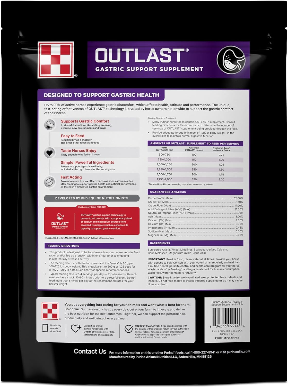 Purina | Outlast Gastric Support Horse Supplement (9 LB)