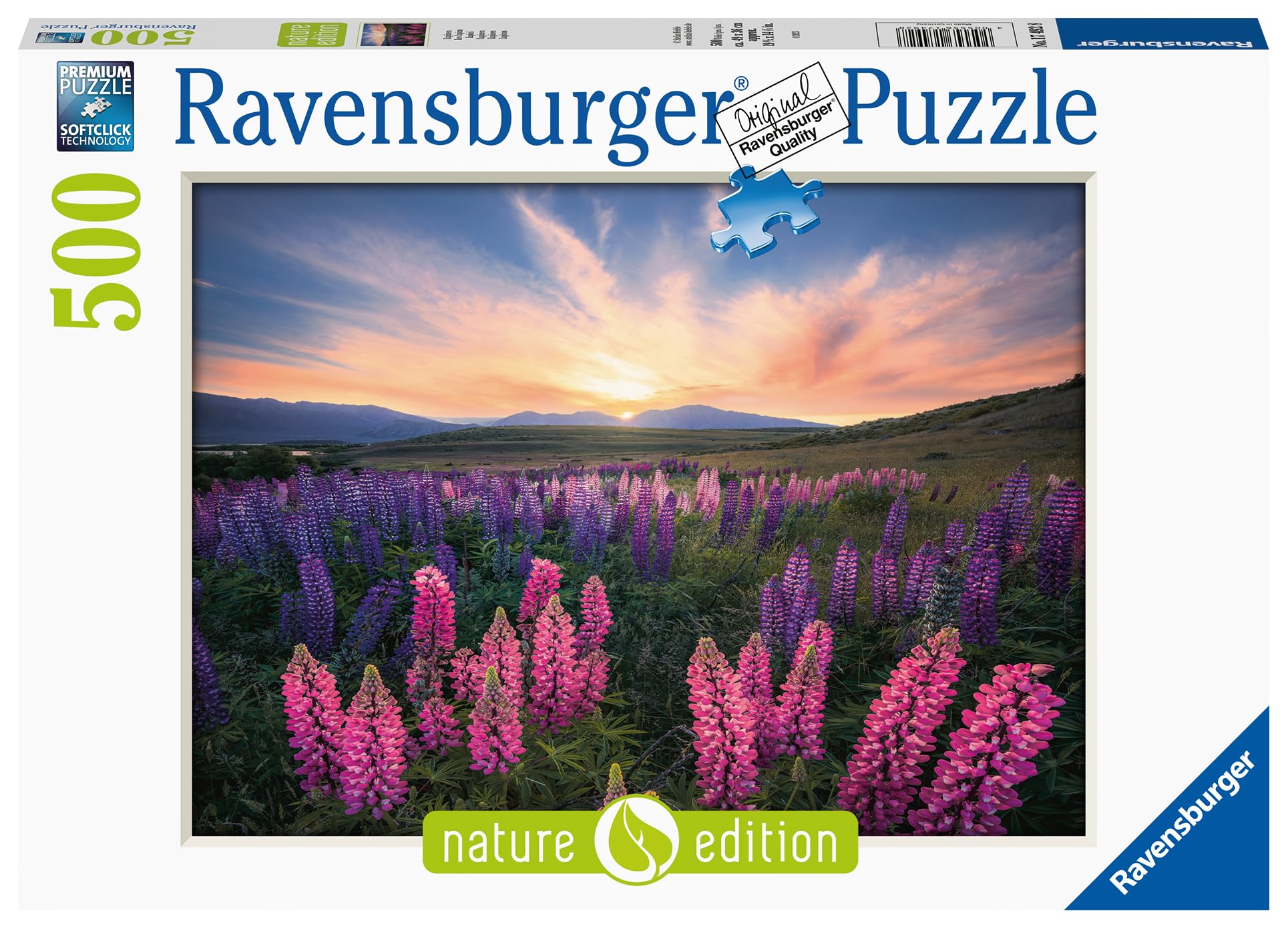 Ravensburger - Puzzle: Flores Lupines, Puzzles para Adultos y Niños, Rompecabezas Adultos, Puzzle 500 piezas, Pegamento puzzle para enmarcar, Puzzle 500 Piezas Adultos, Pasatiempos Adultos, Nature