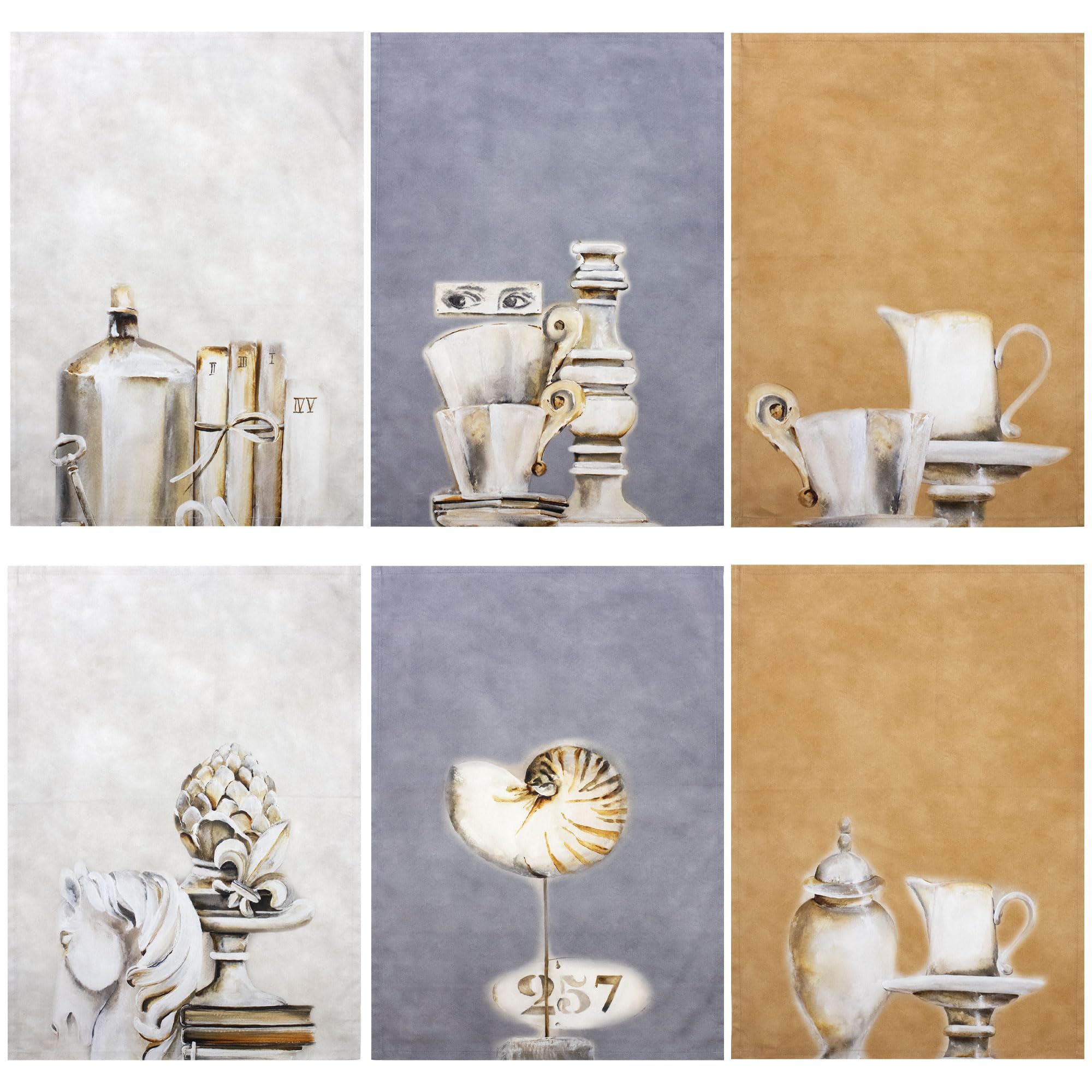 Torchons cuisine art 6873 haut de gamme coton lot de 6